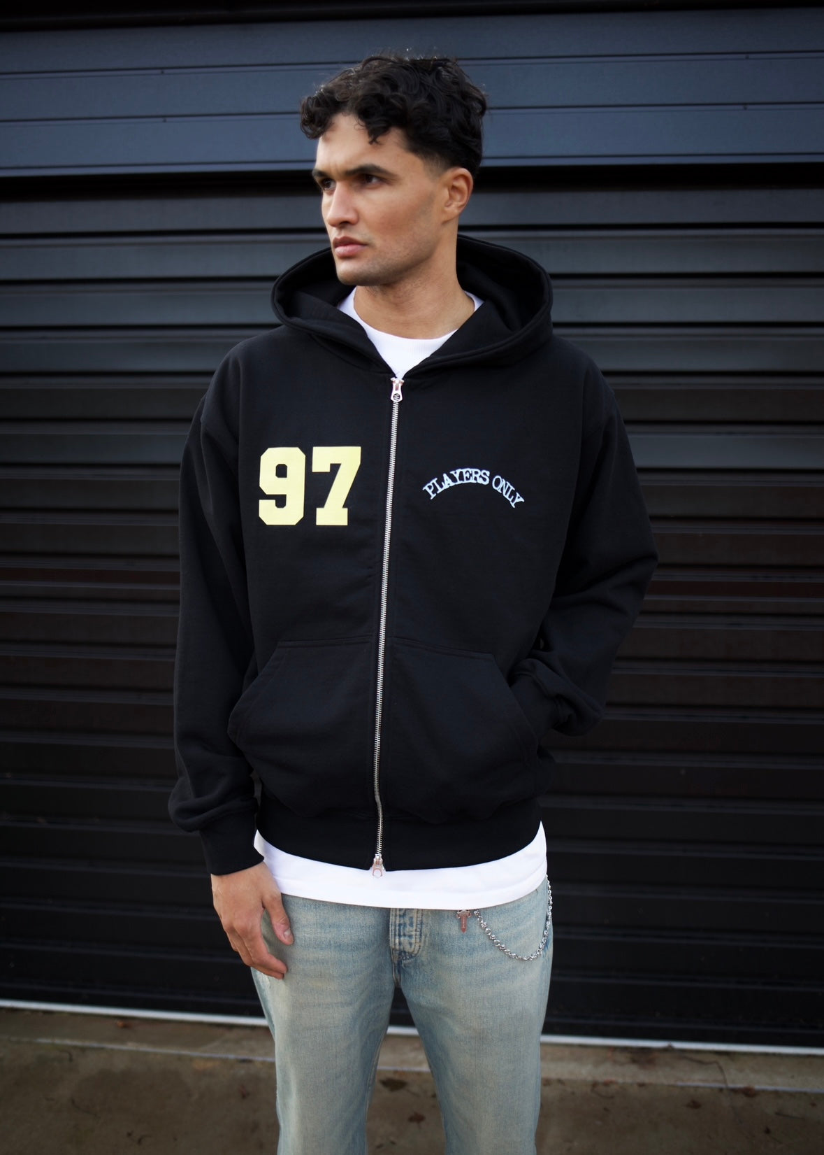 Players Only Jersey Black Zip-Up Hoodie