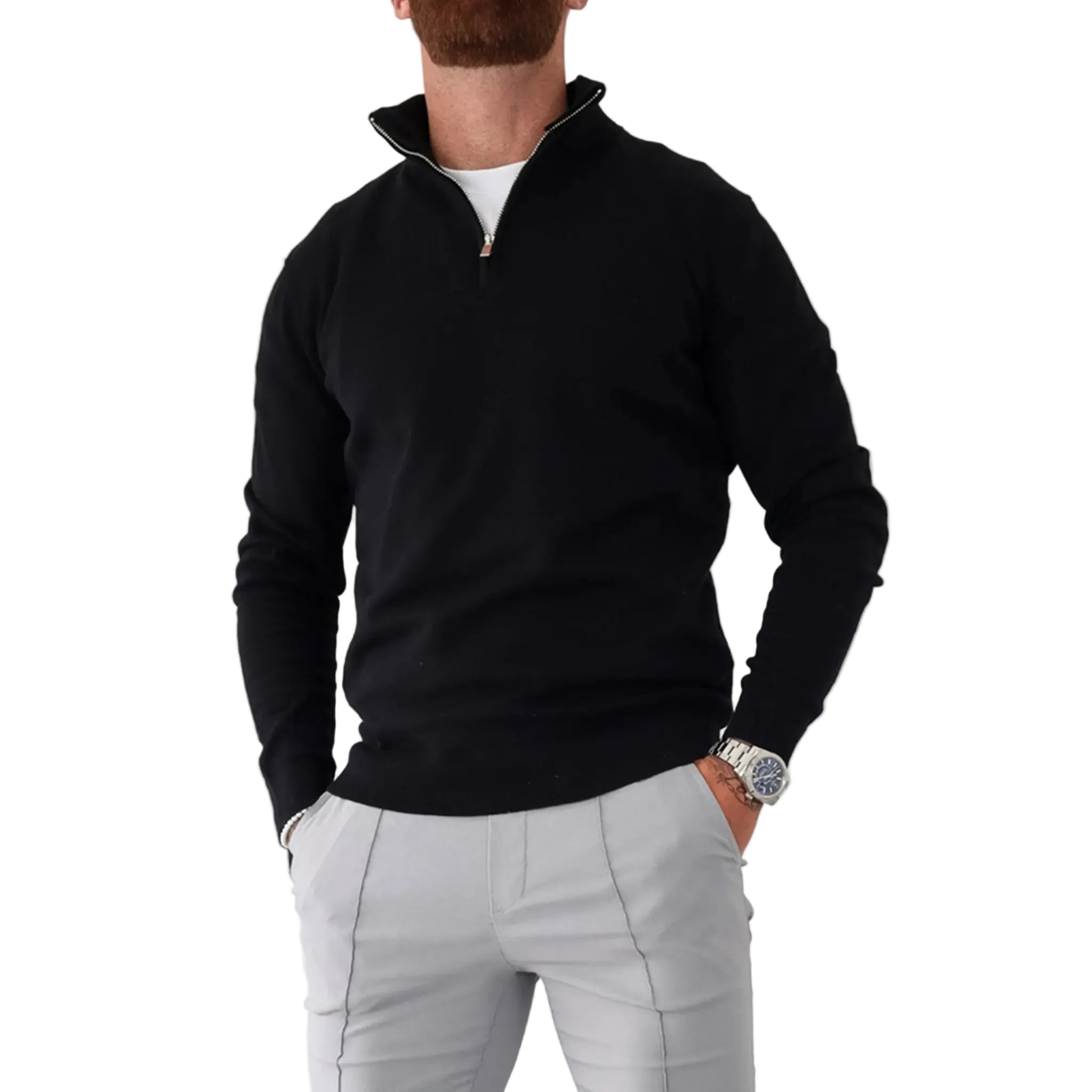 CAPO Egyptian Cotton Black 1/4 Zip
