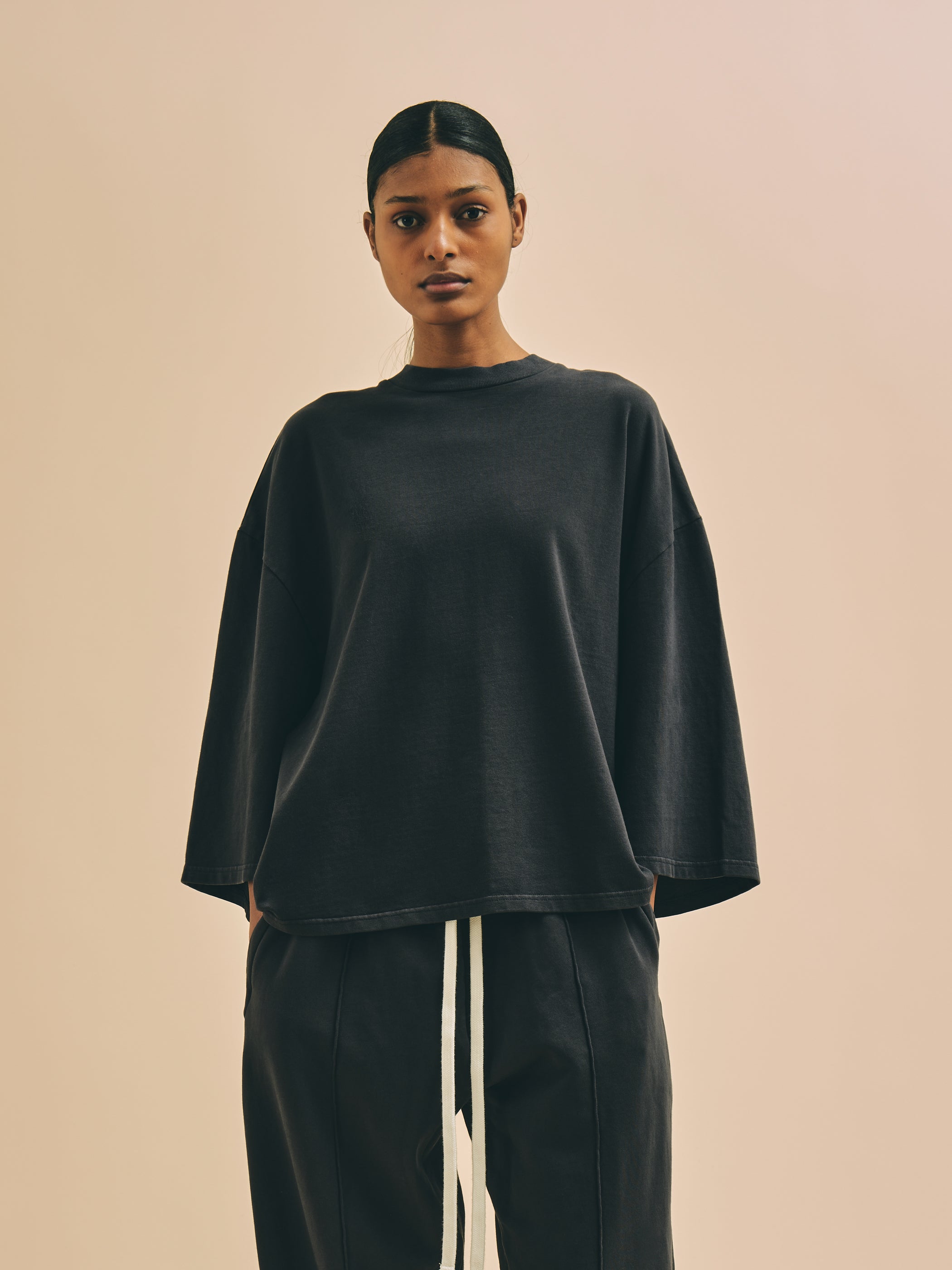 Florence Black Crop Charcoal T-Shirt