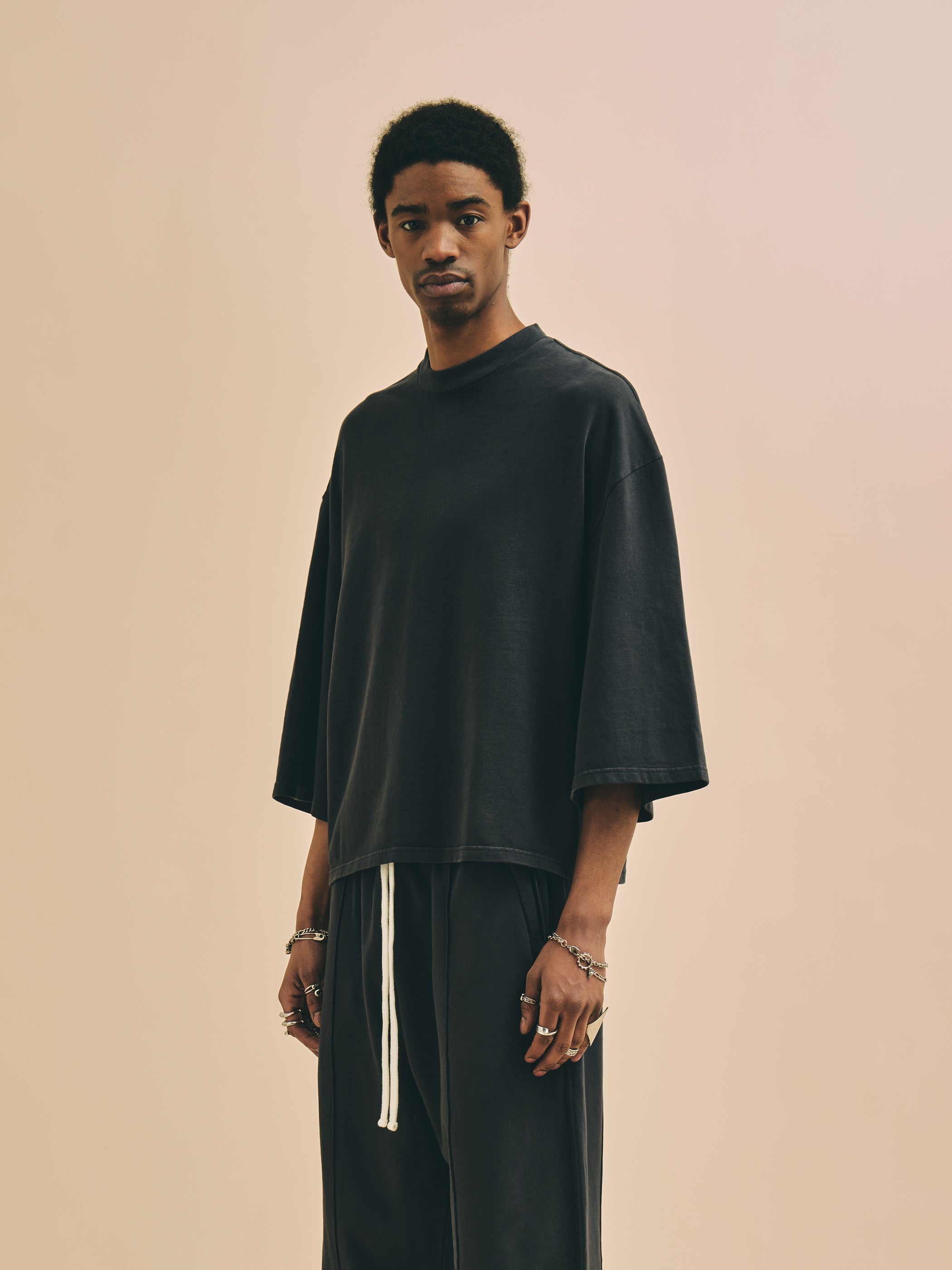 Florence Black Crop Charcoal T-Shirt