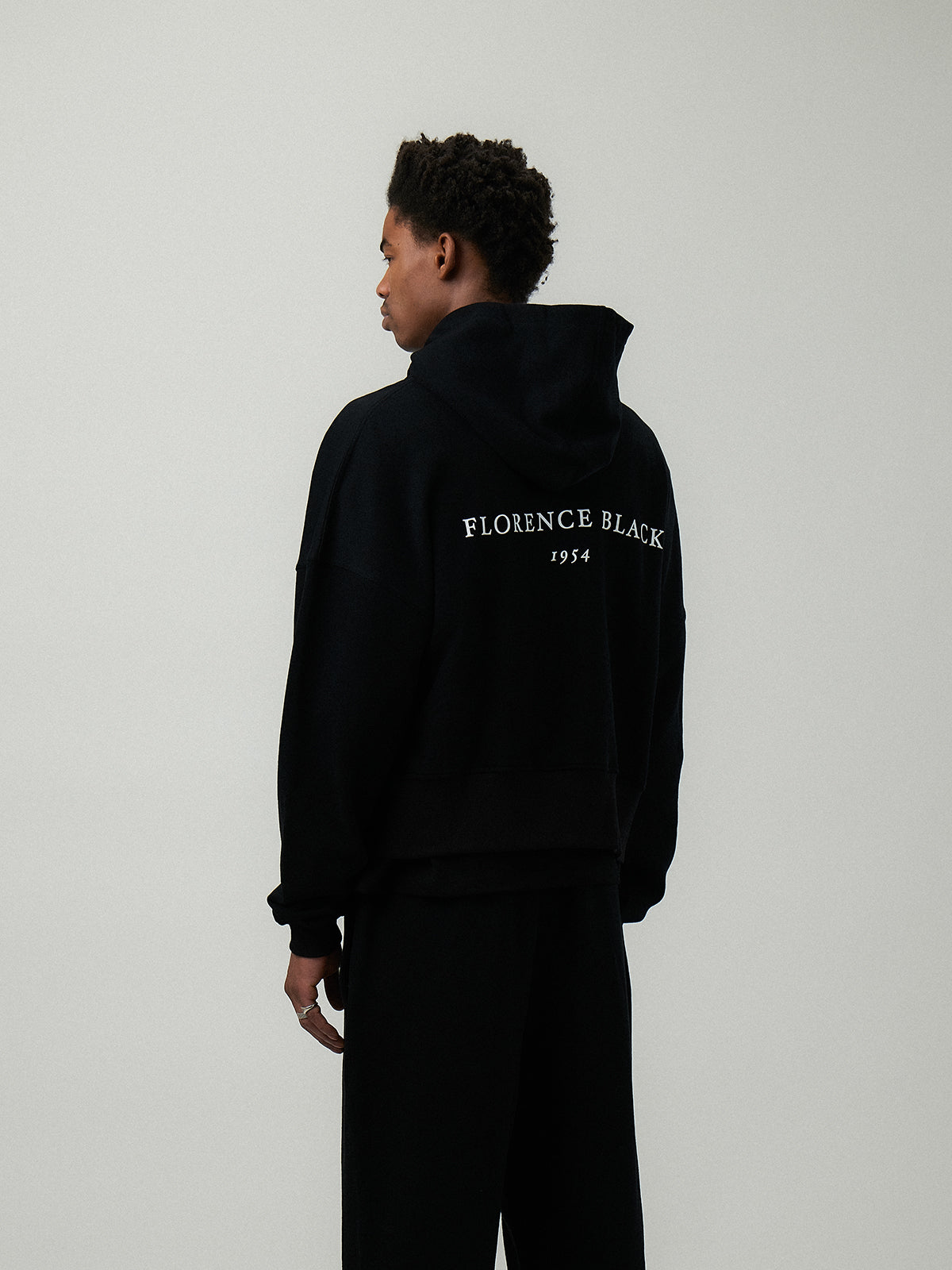 Florence Black 1954 Crop Black Zip-Up Hoodie