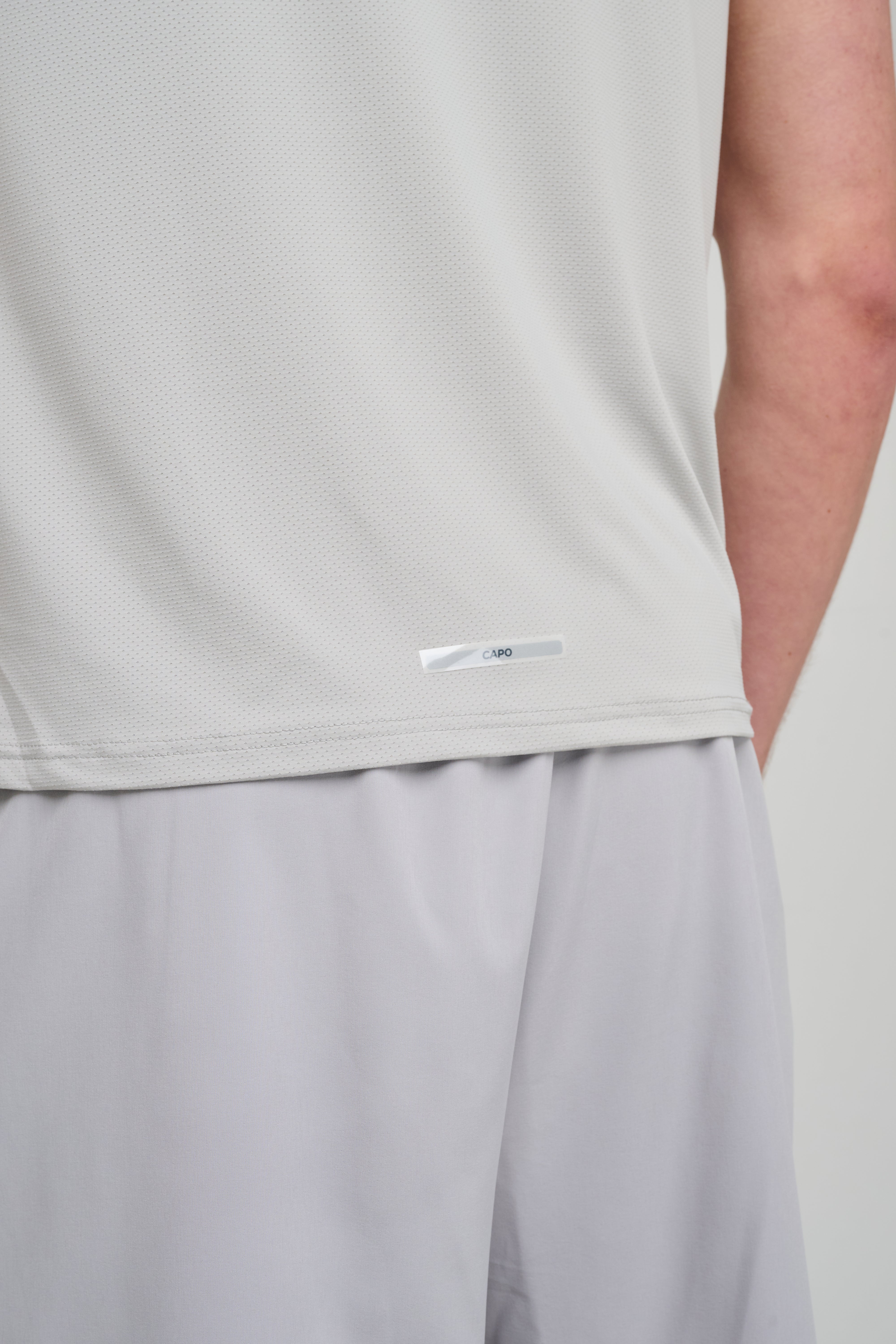 Back view of CAPO Active Core Grey Shorts