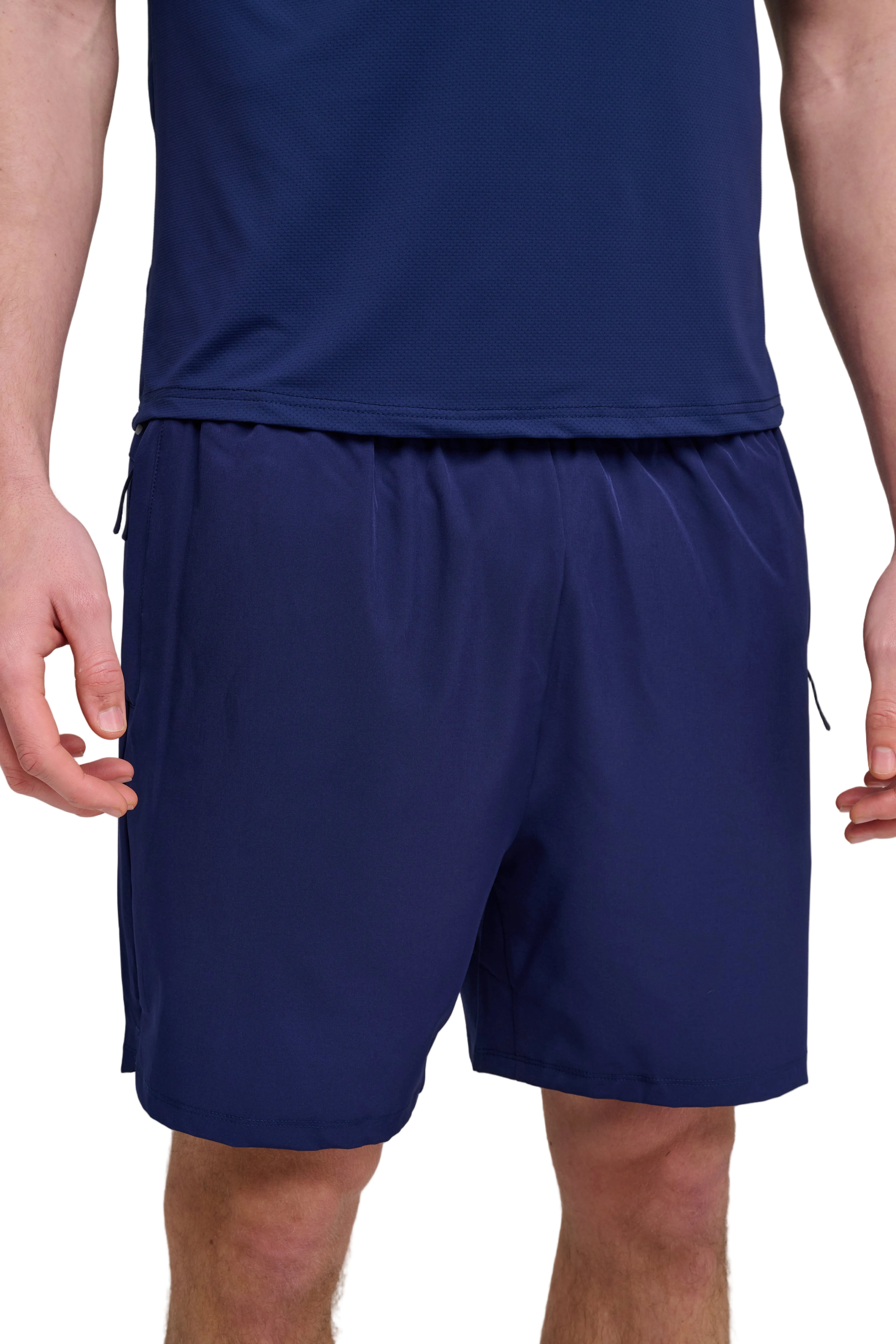 Front view of CAPO Active Core Navy Shorts