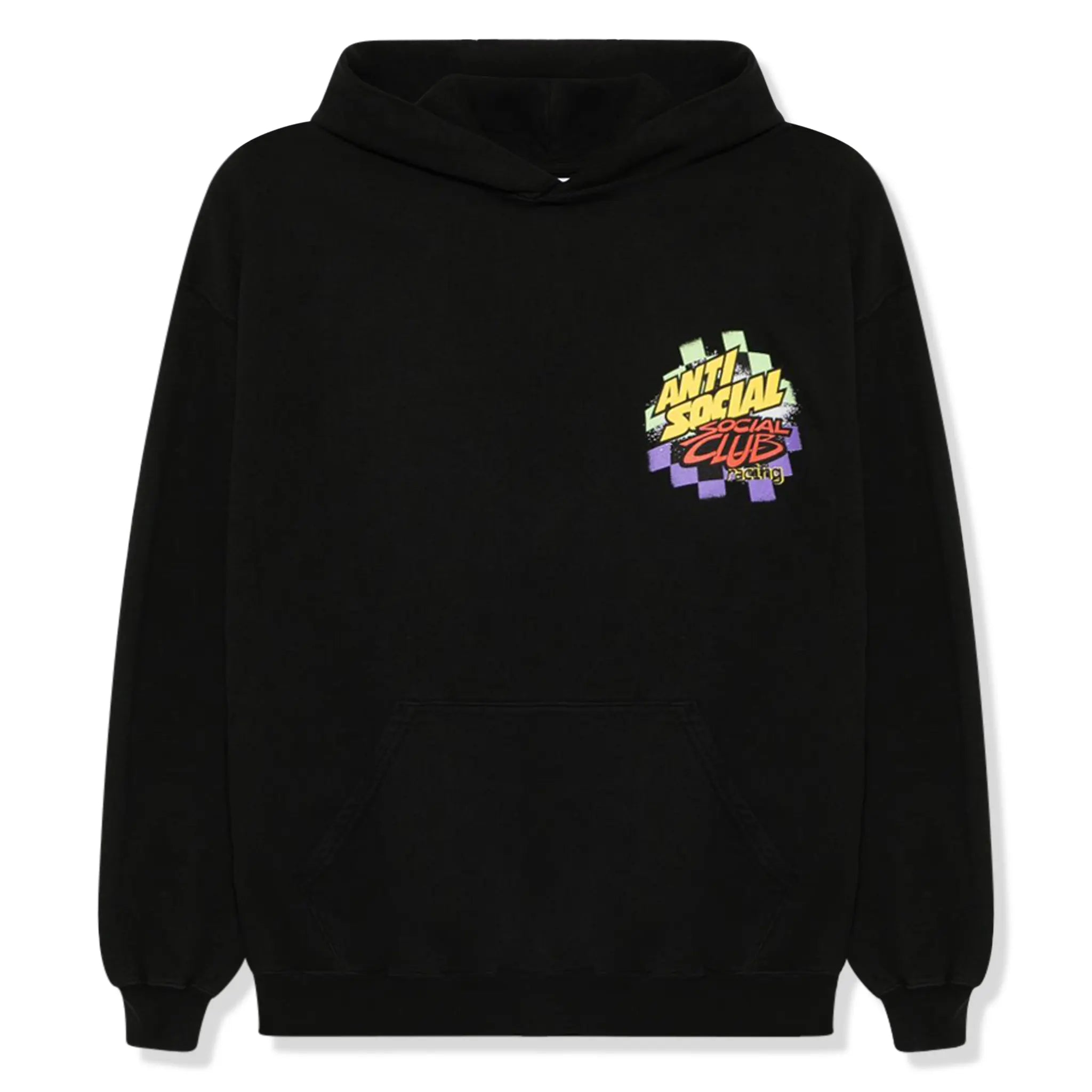 Front View of Anti Social Social Club Artic Snowmobile Black Hoodie