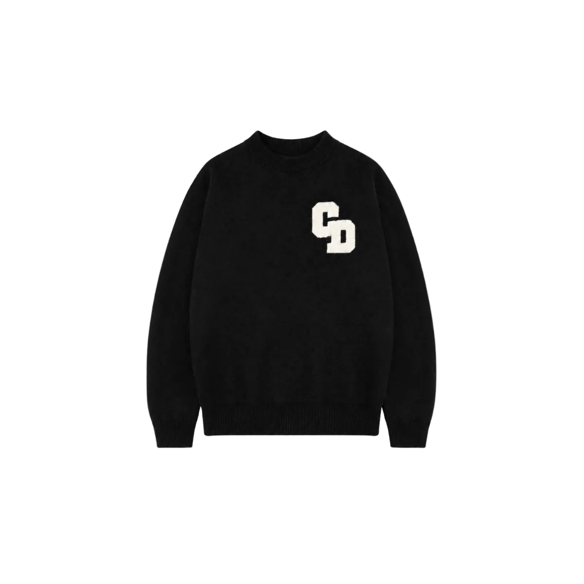 Front view of Cardair CD Logo Knit Black Sweatshirts