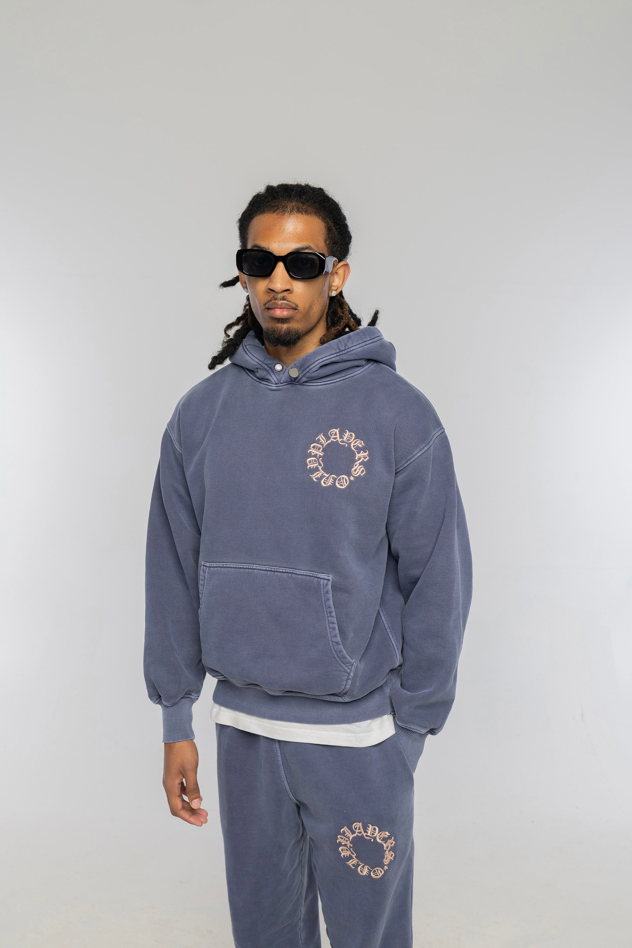 Players Only Embroidered Washed Navy Hoodie