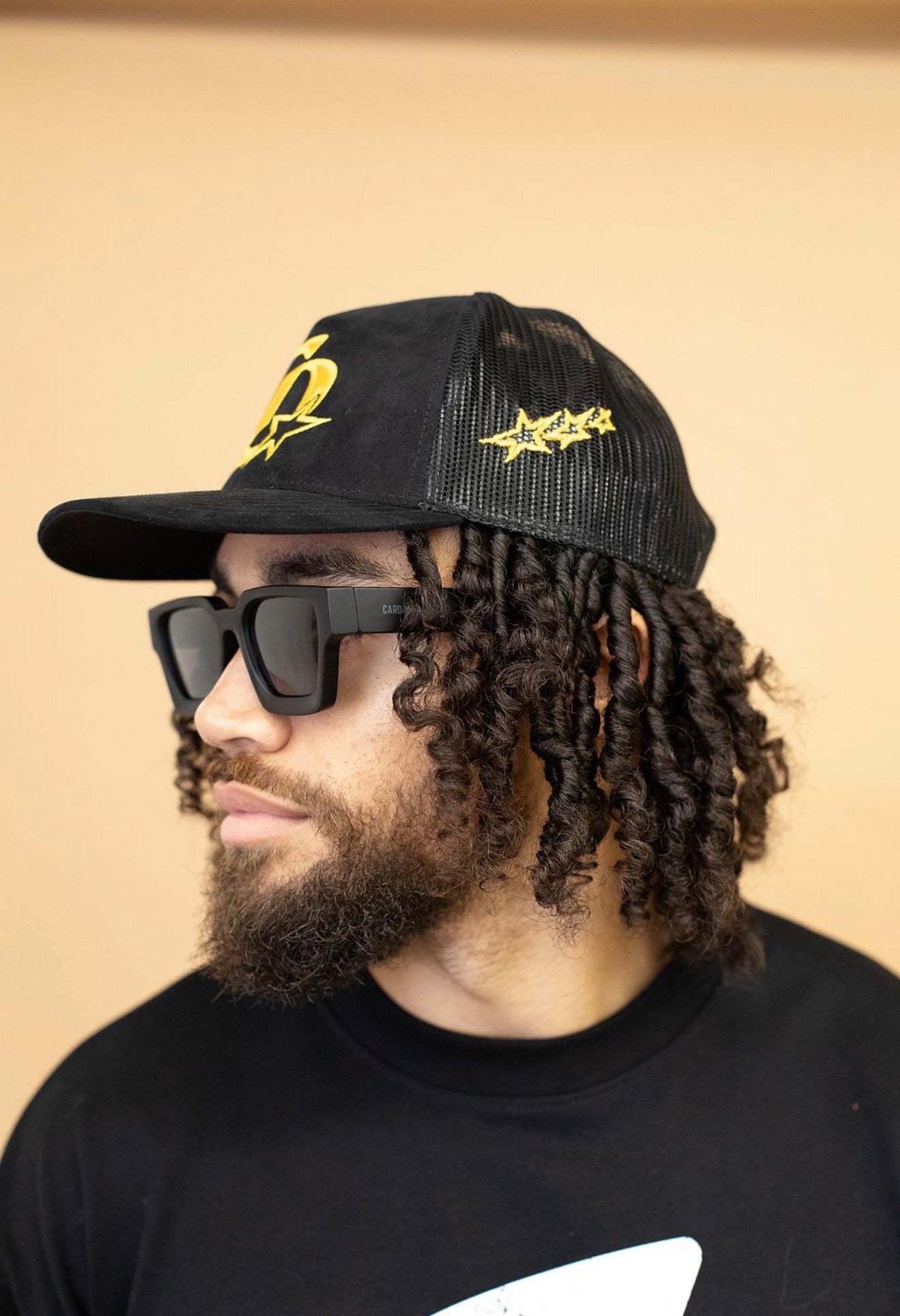 Cardair CD Star Suede Black Yellow Trucker Cap