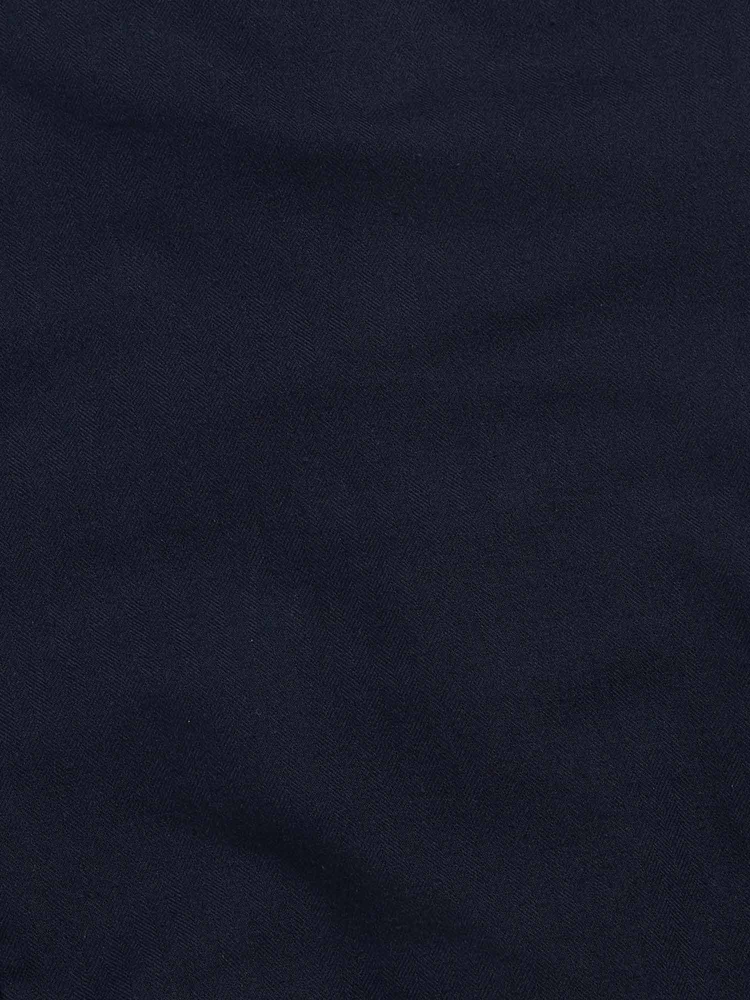 Peckham Rye Herringbone Spread Dark Sapphire Navy Flannel Shirt