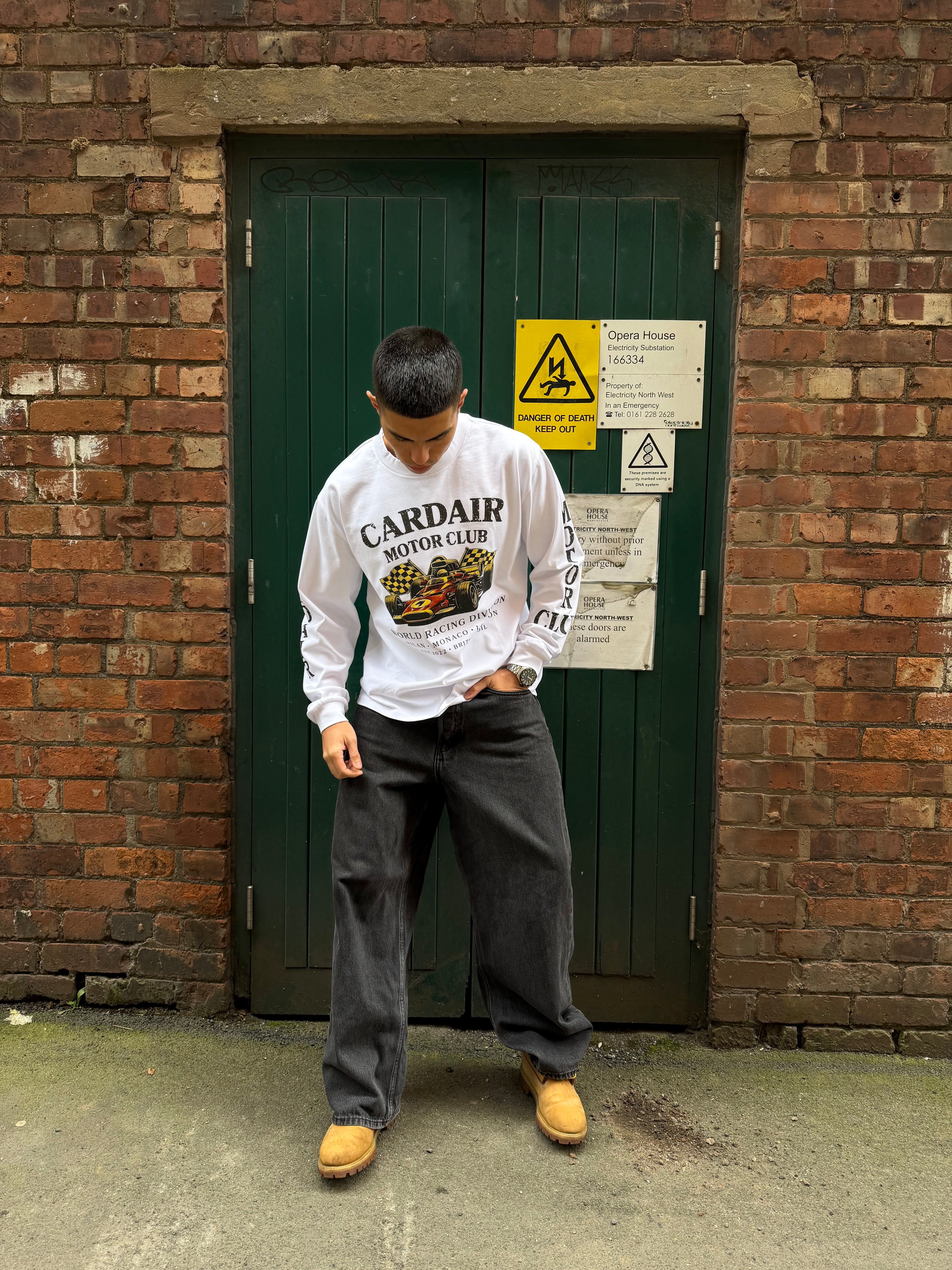 Cardair Motor Club L/S White T-Shirt