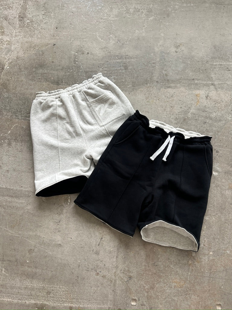 detail view of Kaizen Market Reversible Grey/Black Shorts