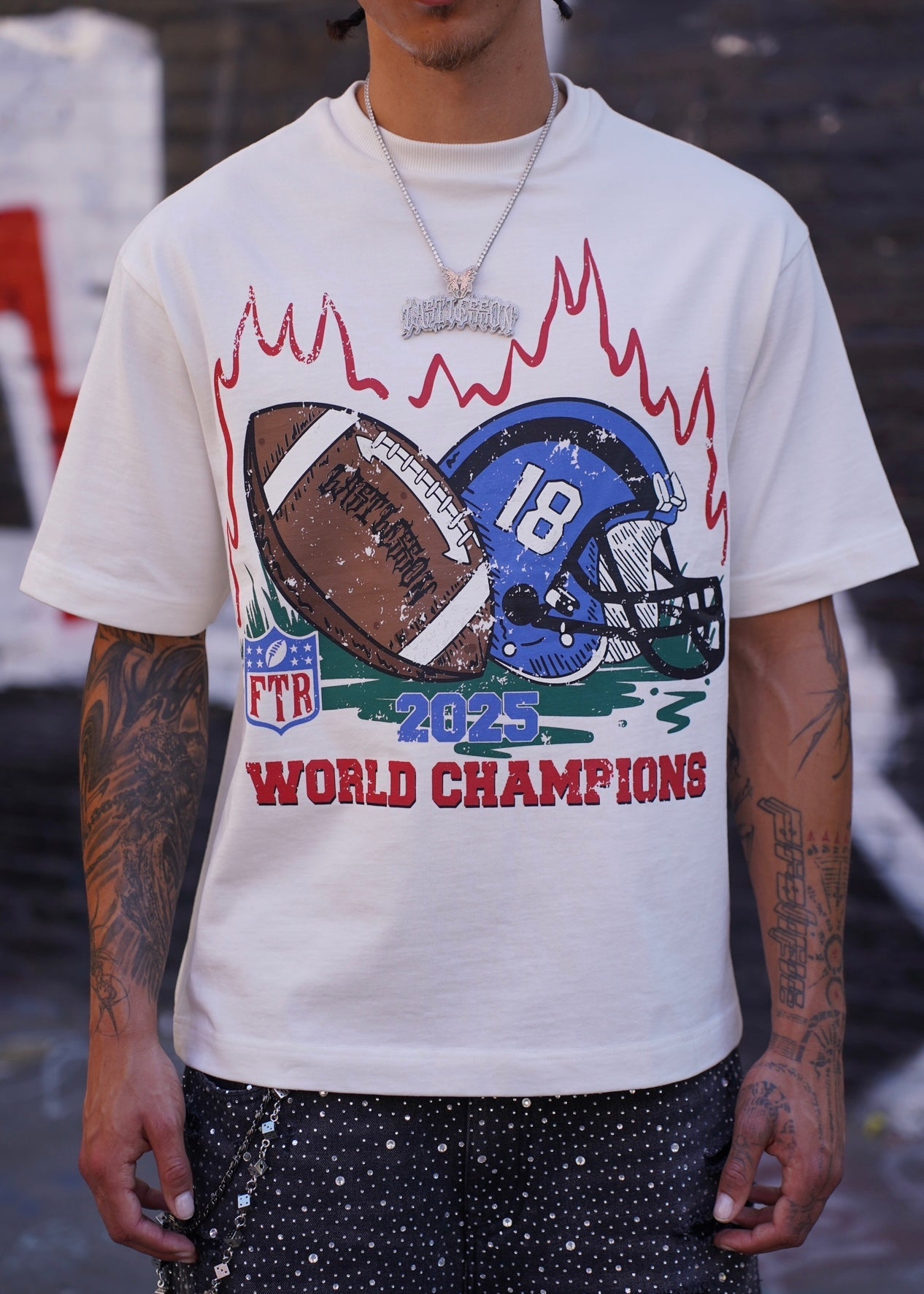 Last Lesson Vintage NFL Logo White T-Shirt