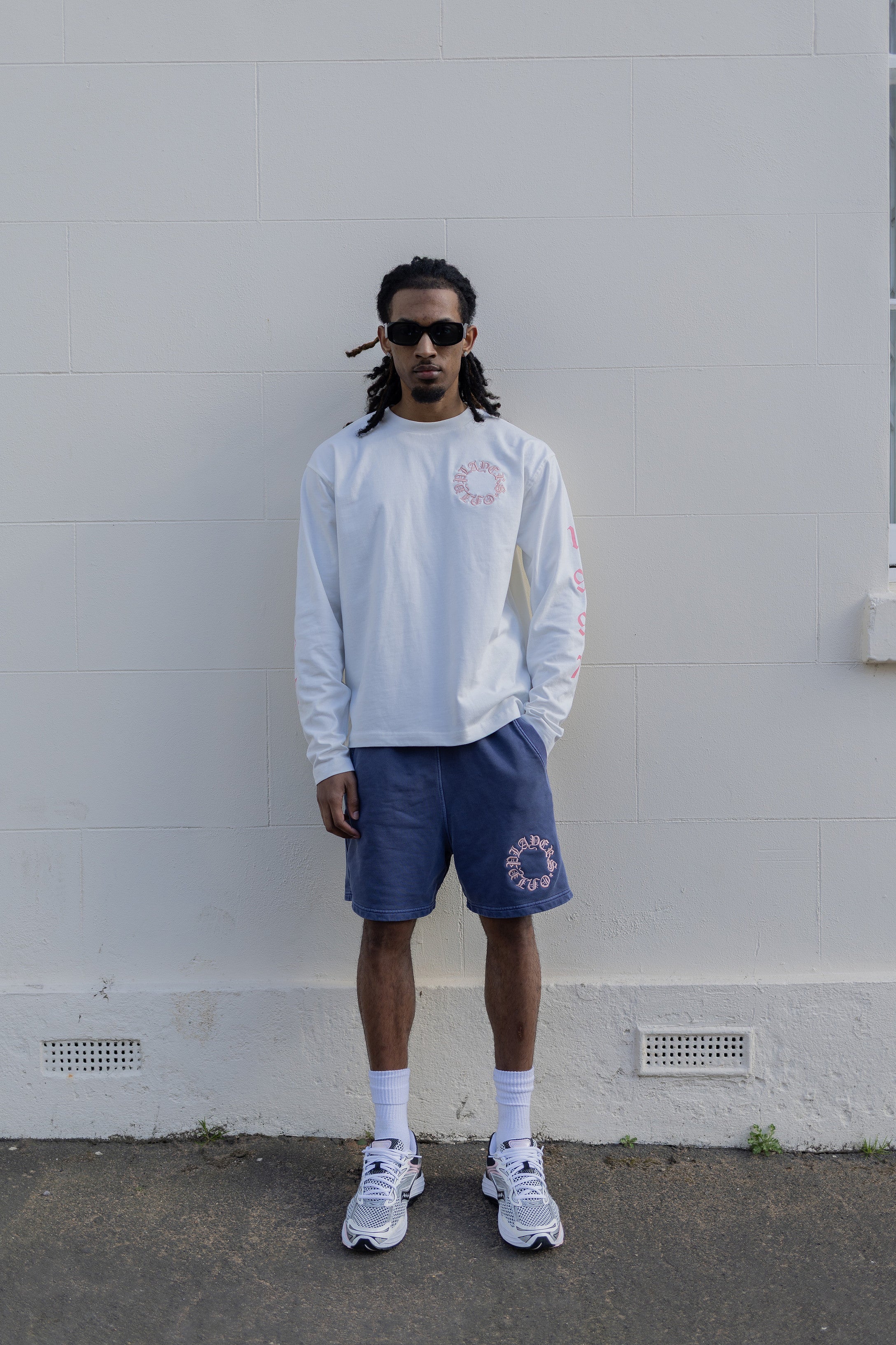 Players Only Embroidered L/S Ecru Pink T-Shirt