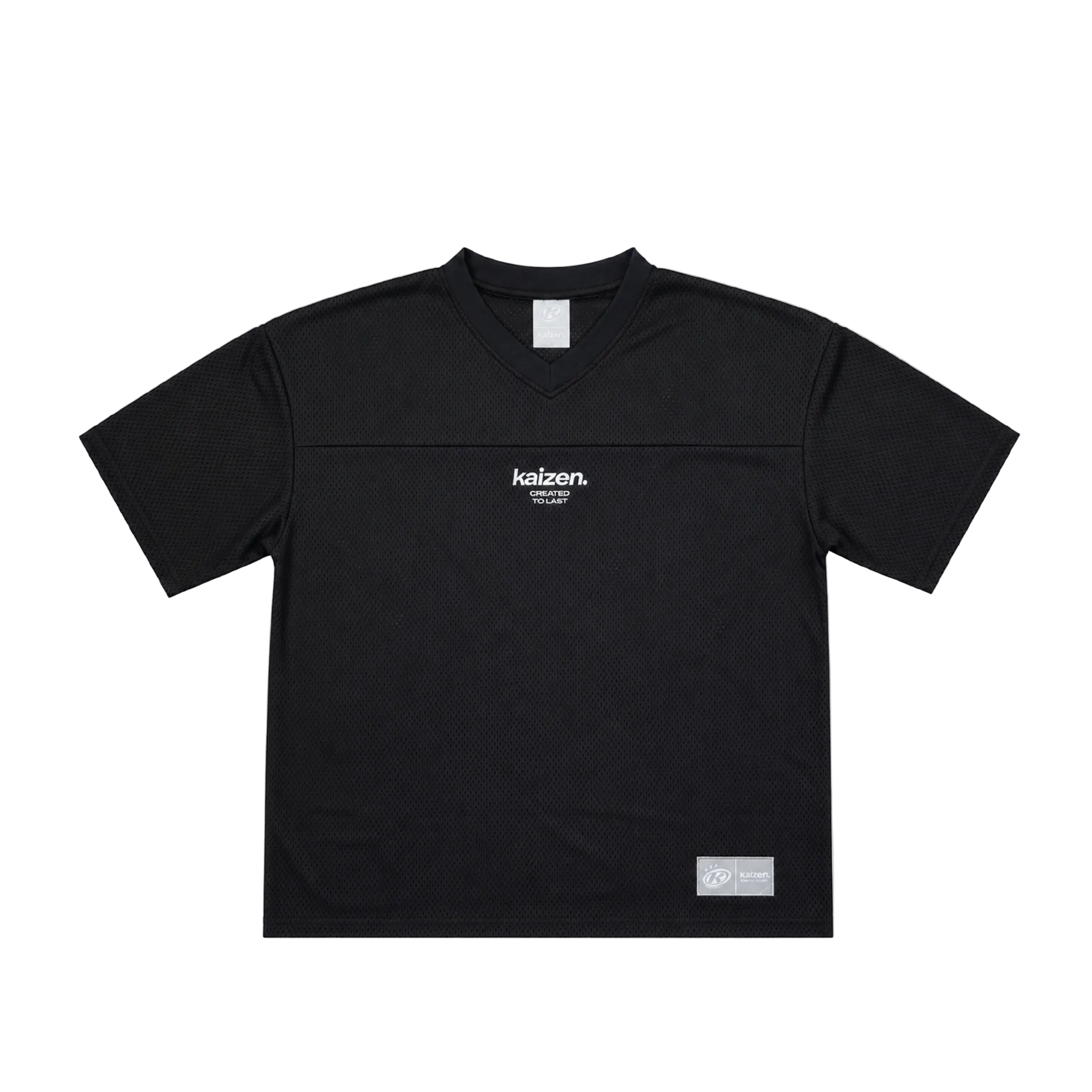 Front view of Kaizen Market Mesh Black Jersey
