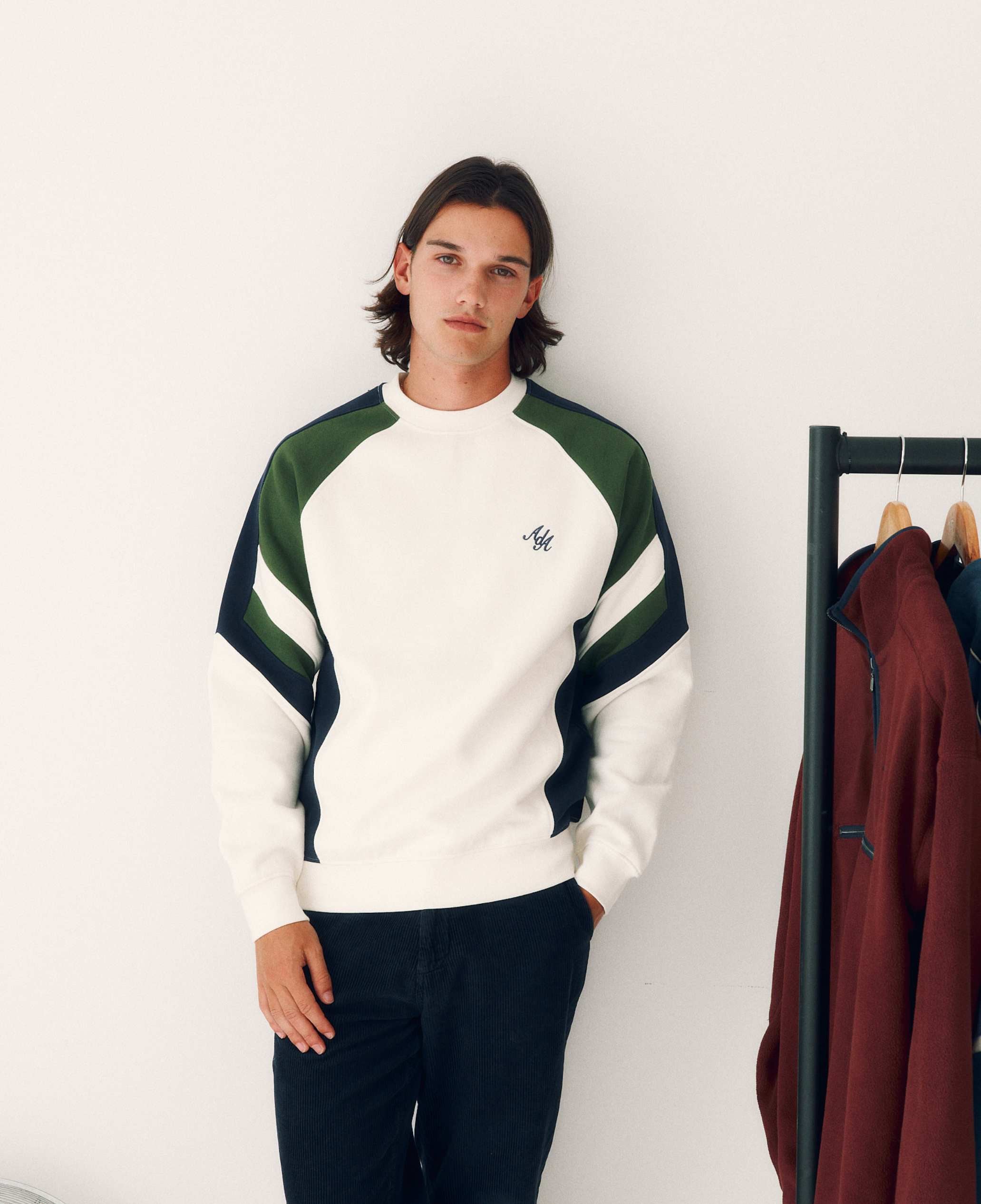 Model View of Alma De Ace Peli Cream Sweatshirt