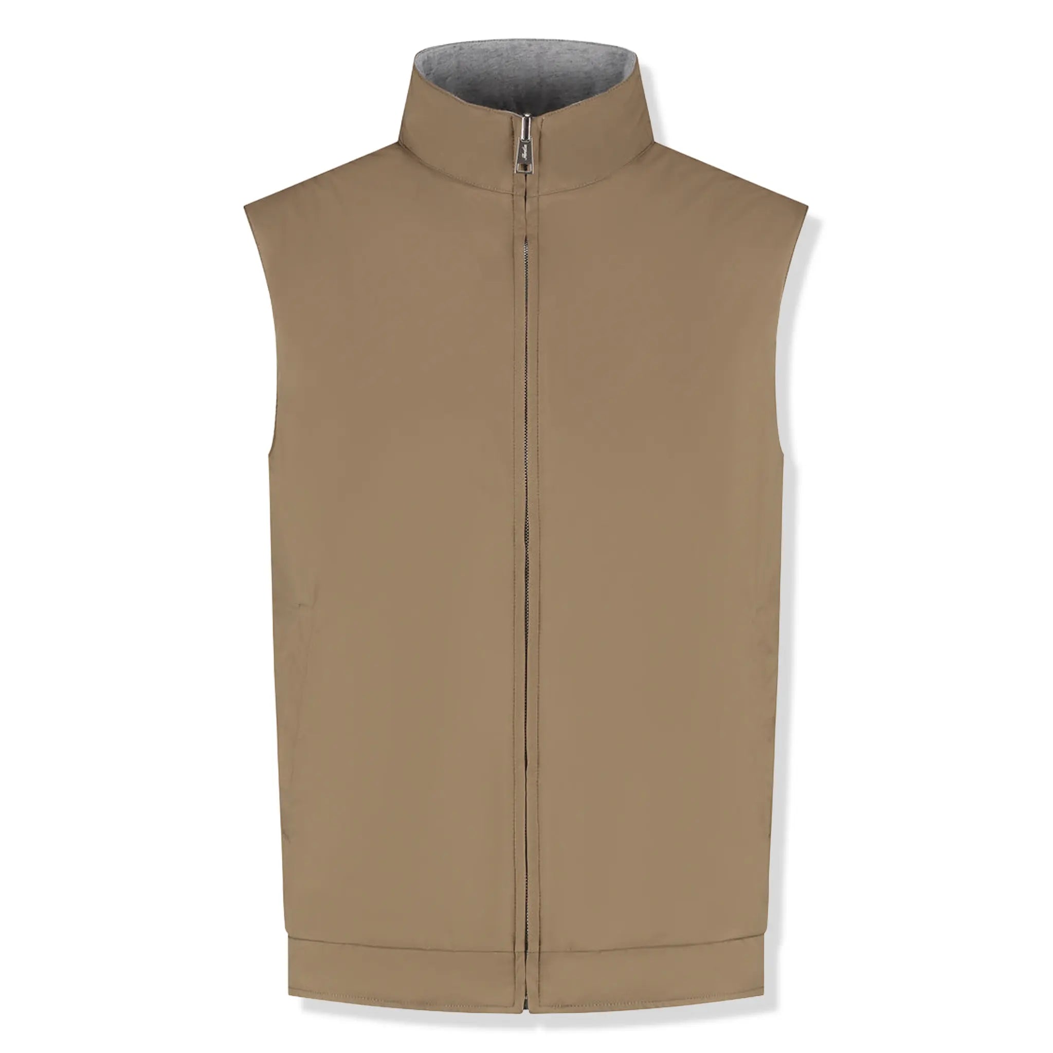 Front View of Aurélien Reversible Caramel Resort Gillet RESORTREVBODYCARAMEL