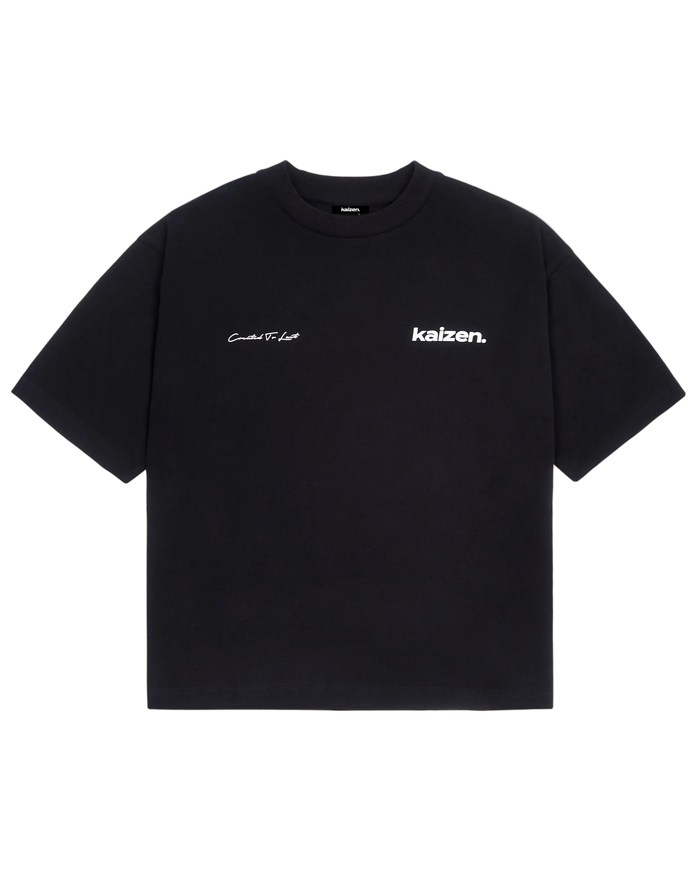 Front view of Kaizen Market Arch Tee Black T-shirt