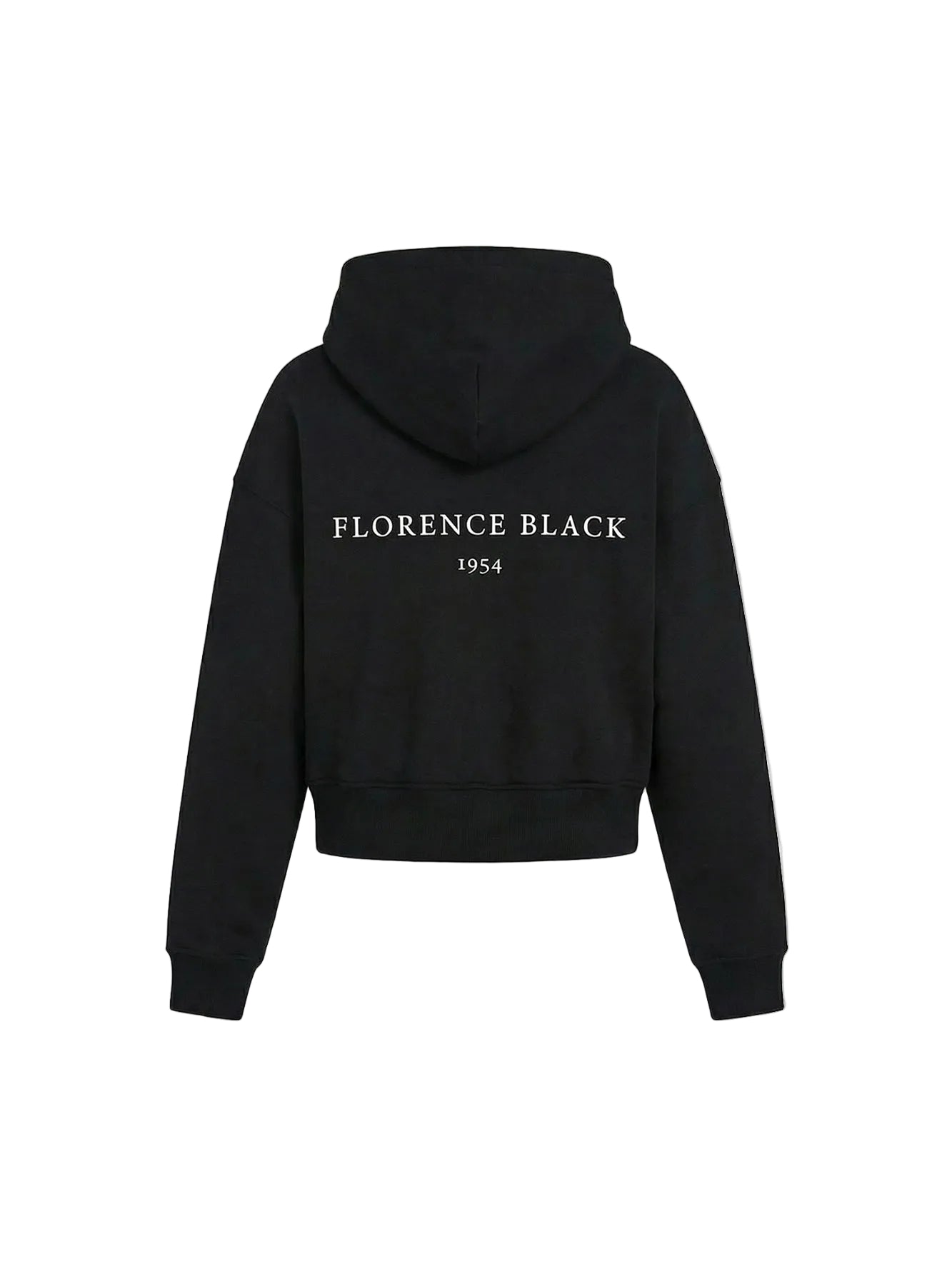 Florence Black 1954 Crop Black Zip-Up Hoodie