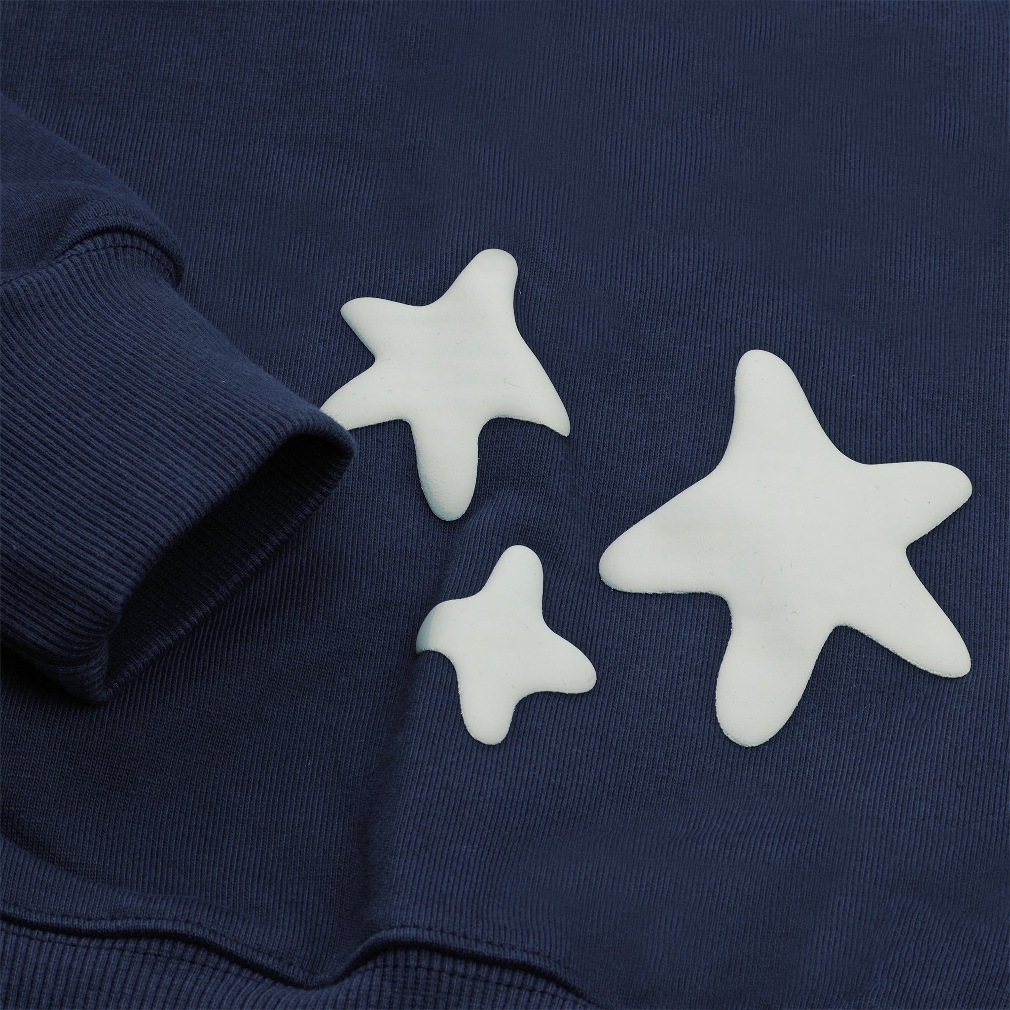 Back view of Broken Planet Astral Energy Outer Space Blue Hoodie BP-AE-HD-O_BLUE