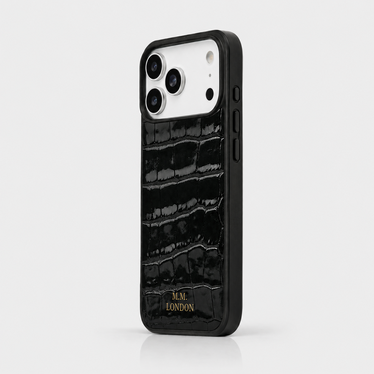 MM London Universal Crocodile Black iPhone Case