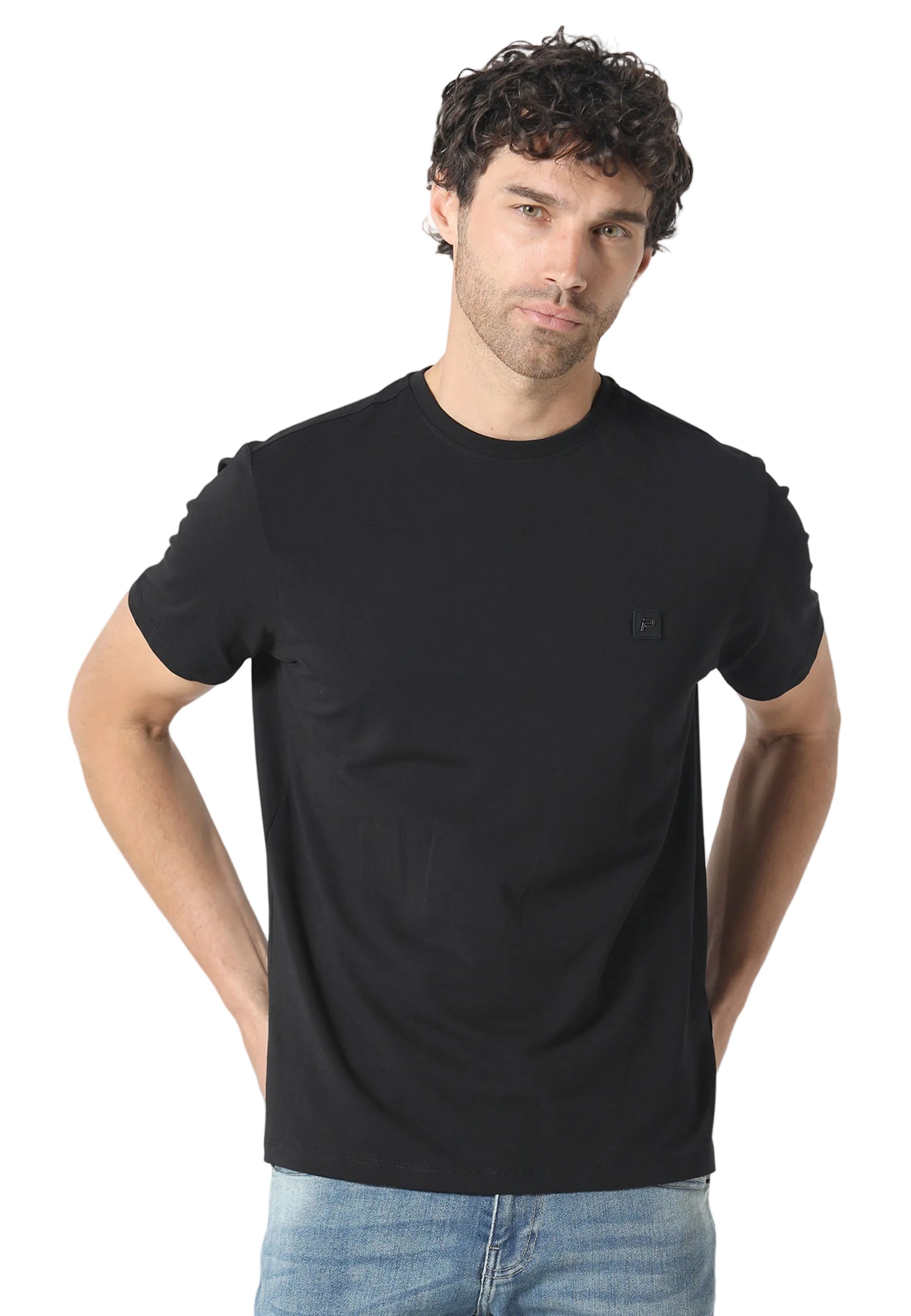 Front View of 883 Police Dover Black T-Shirt