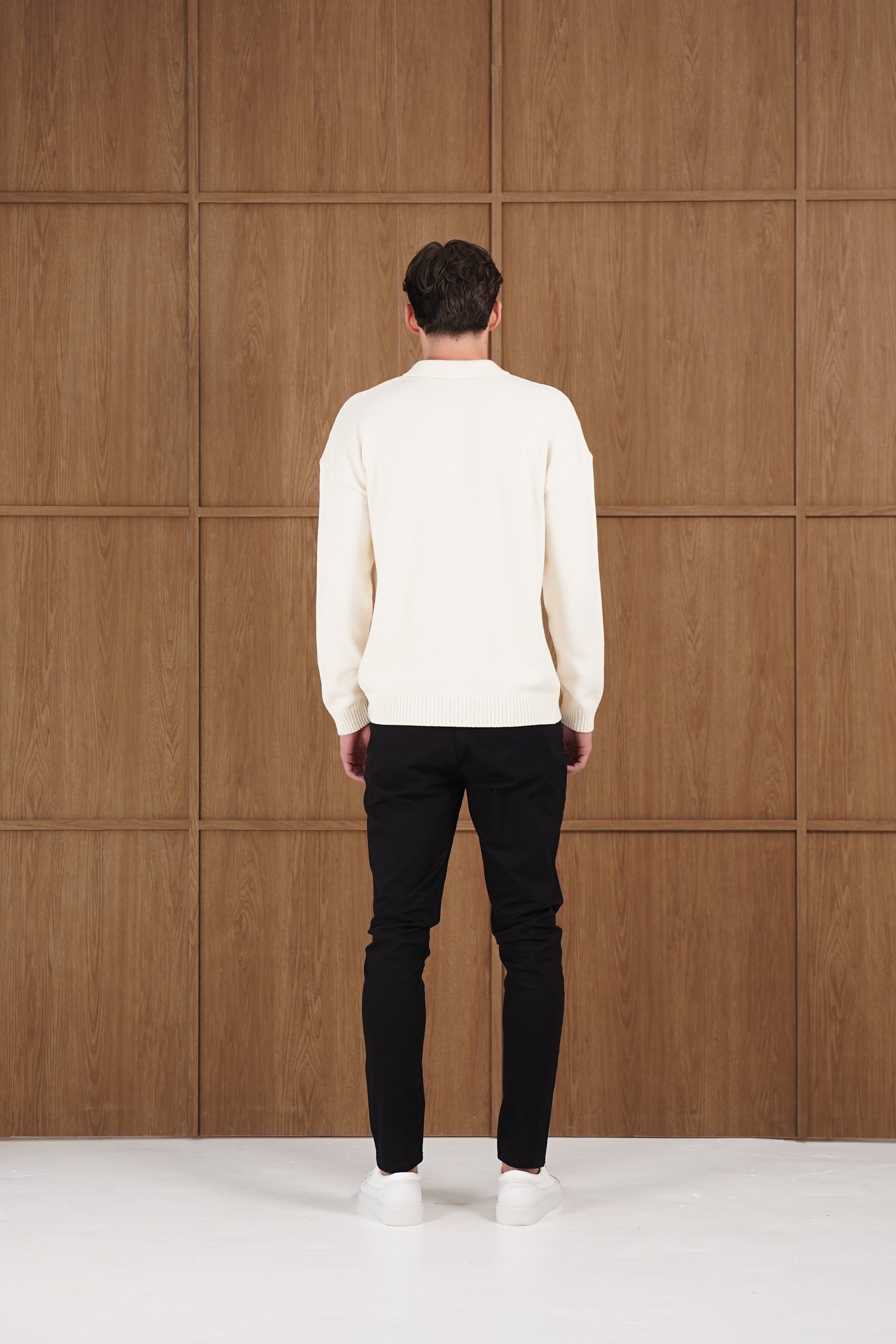 CAPO Button L/S Cream Polo Shirt