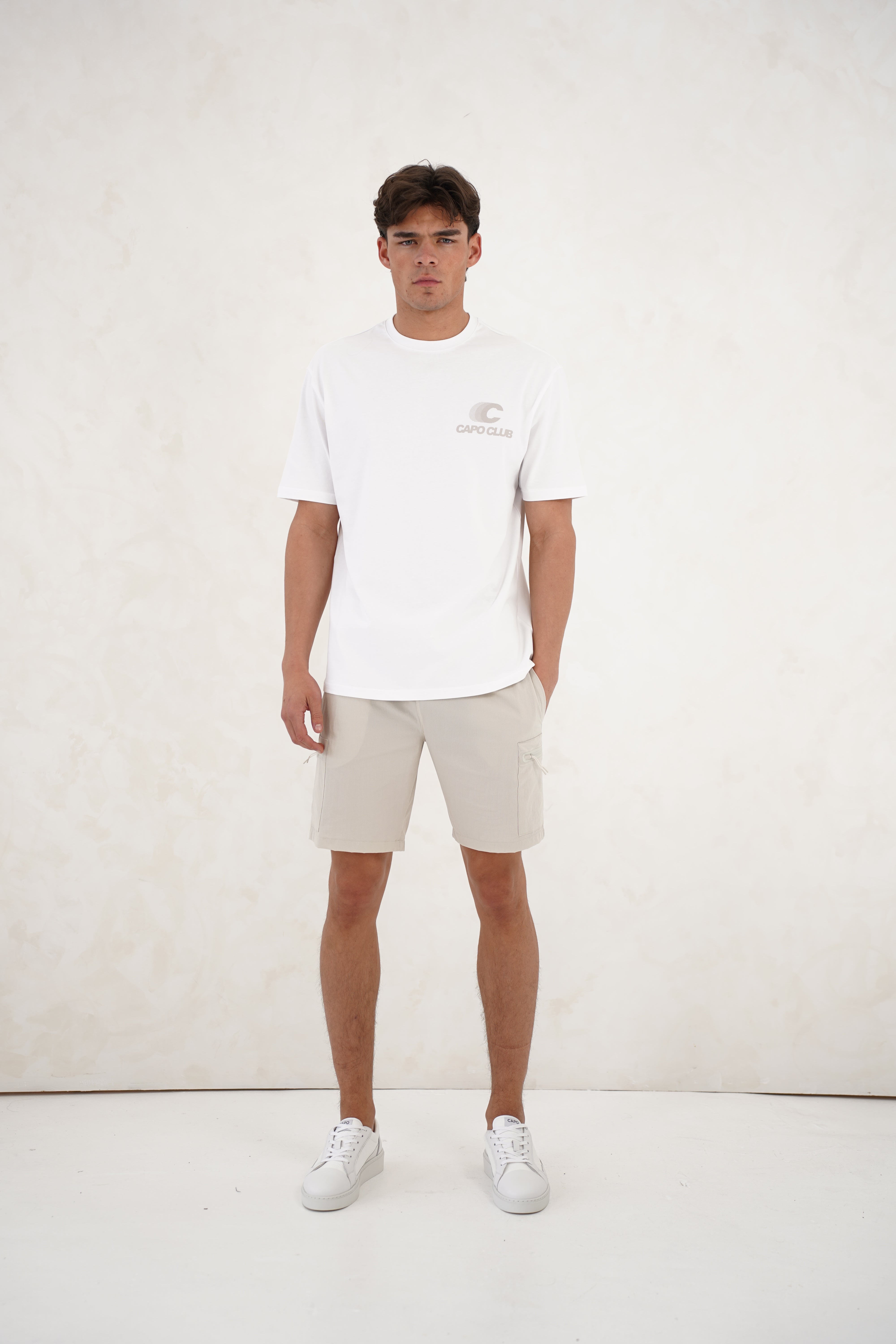CAPO Utility Tech Cargo Stone Shorts