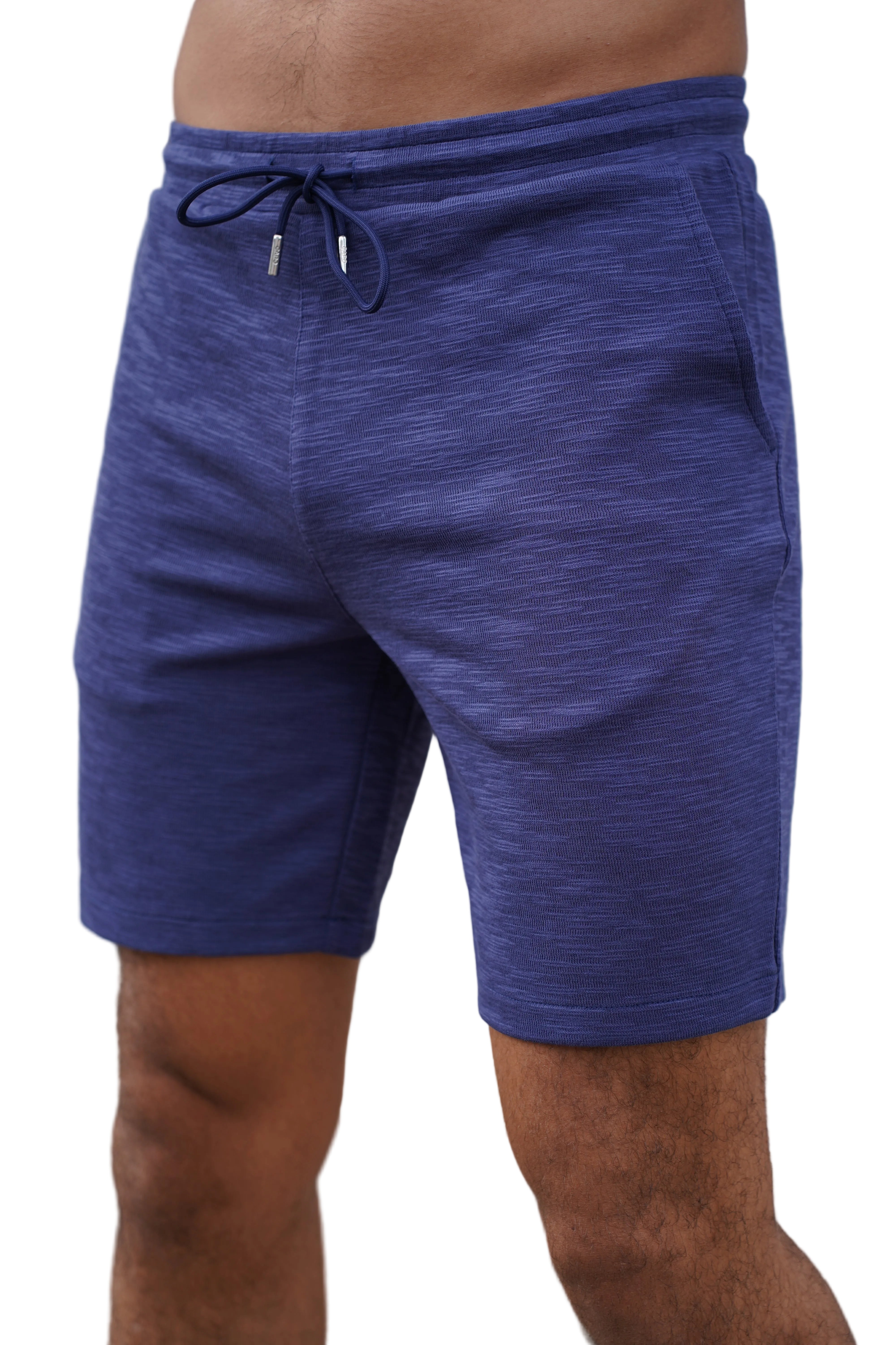 Front view of CAPO Jersey Slub Navy Shorts