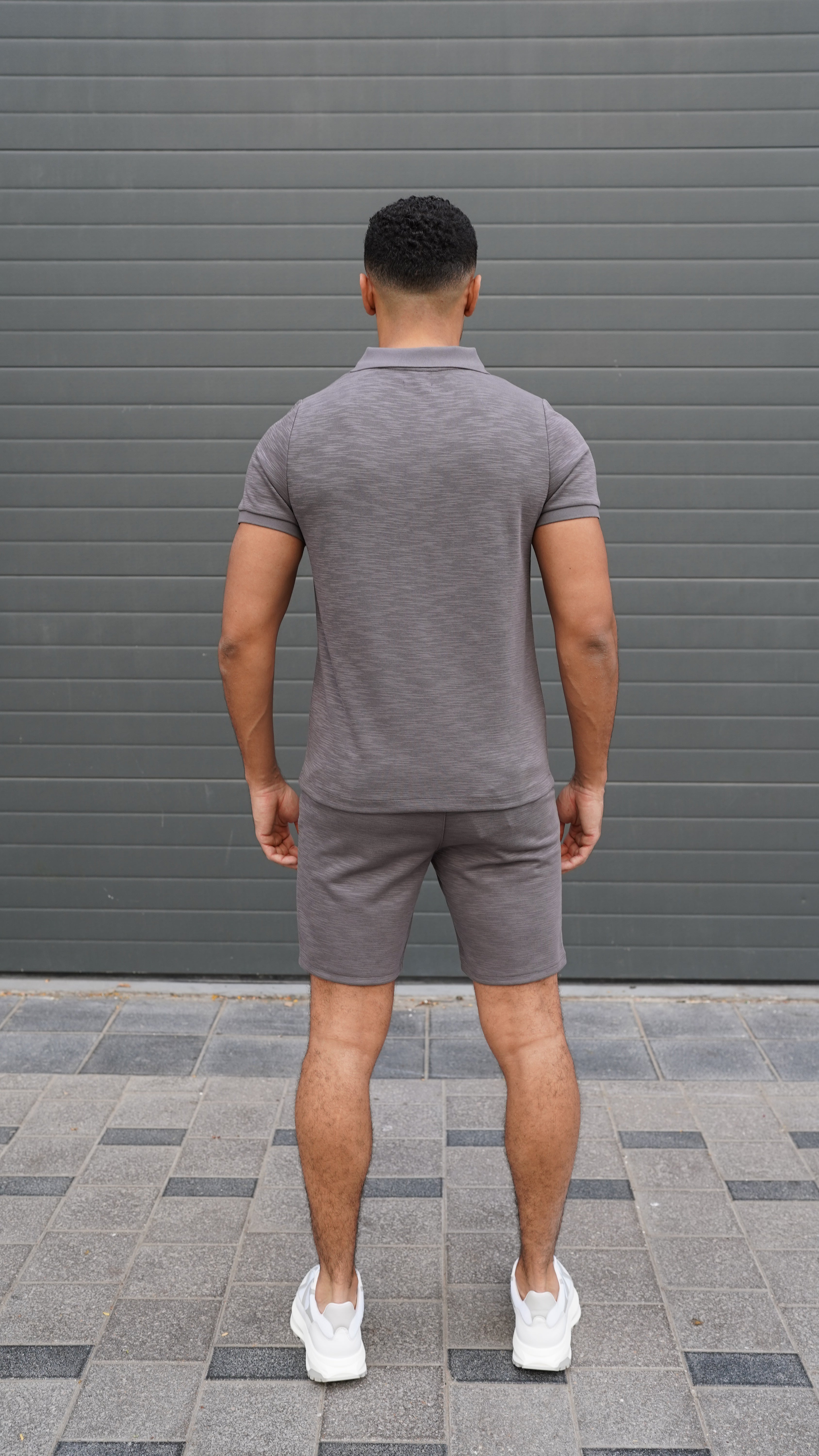 CAPO Slub Cuban Charcoal Polo Shirt