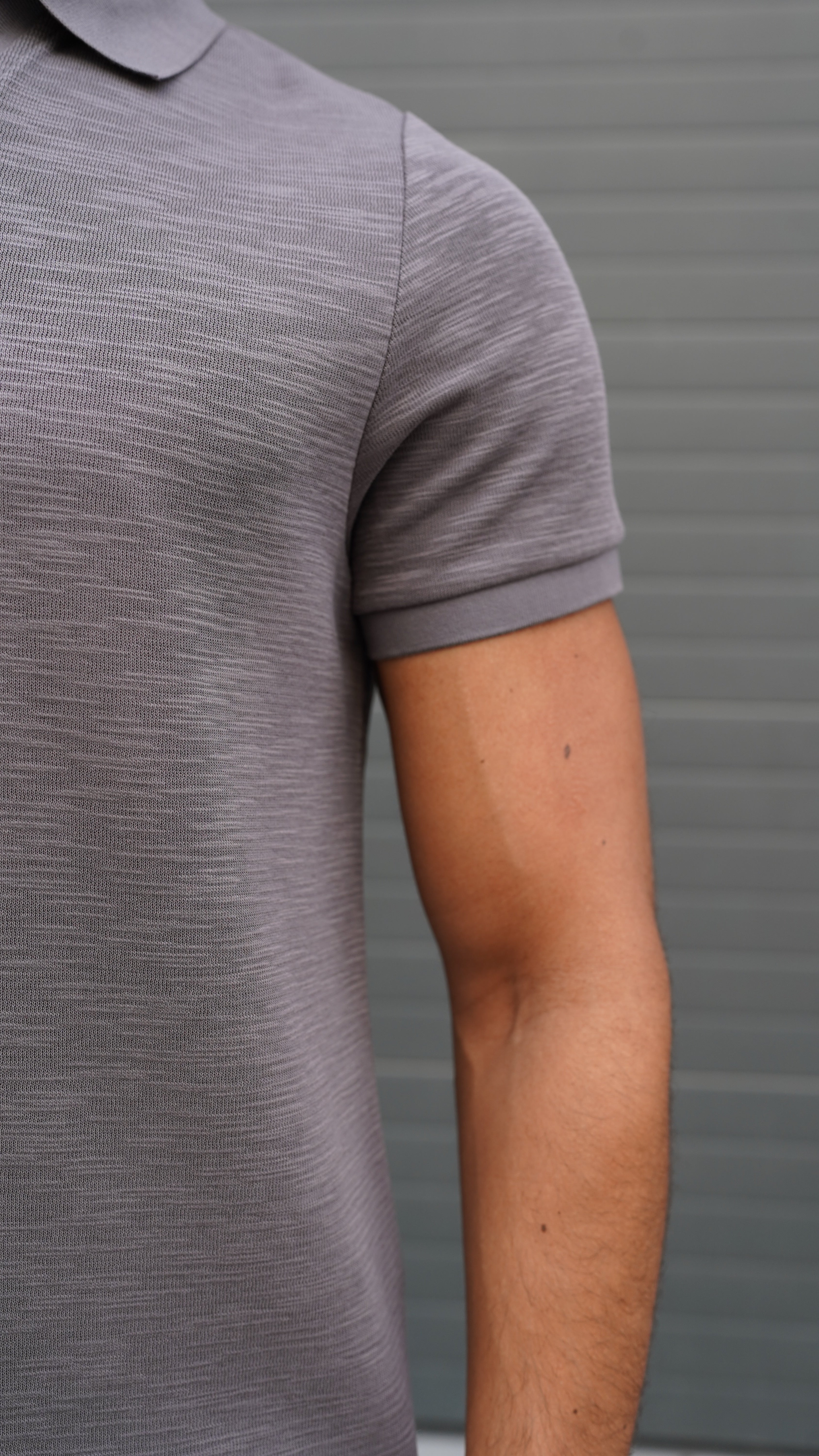 CAPO Slub Cuban Charcoal Polo Shirt