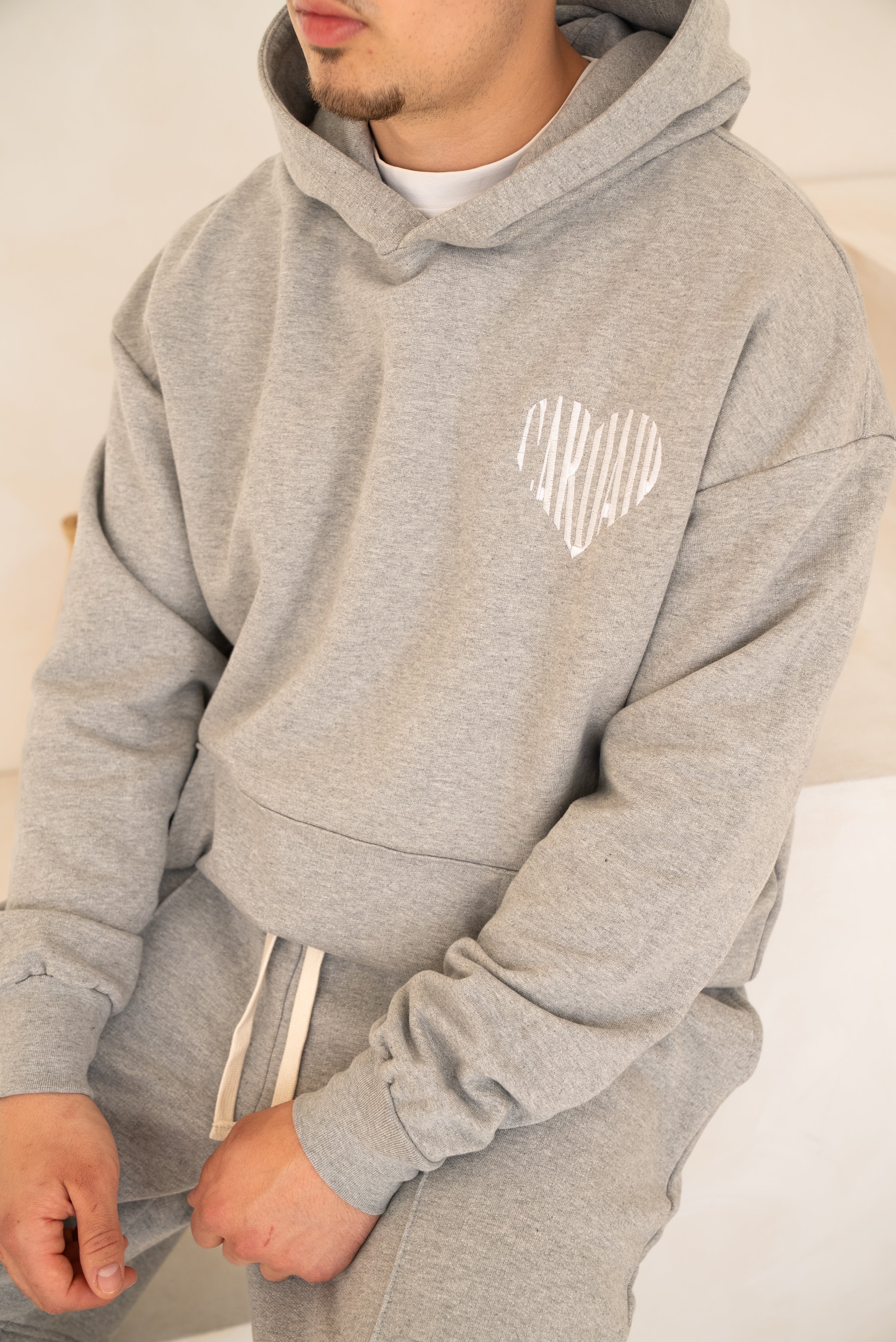 Cardair Embroidered Heart Grey Hoodie