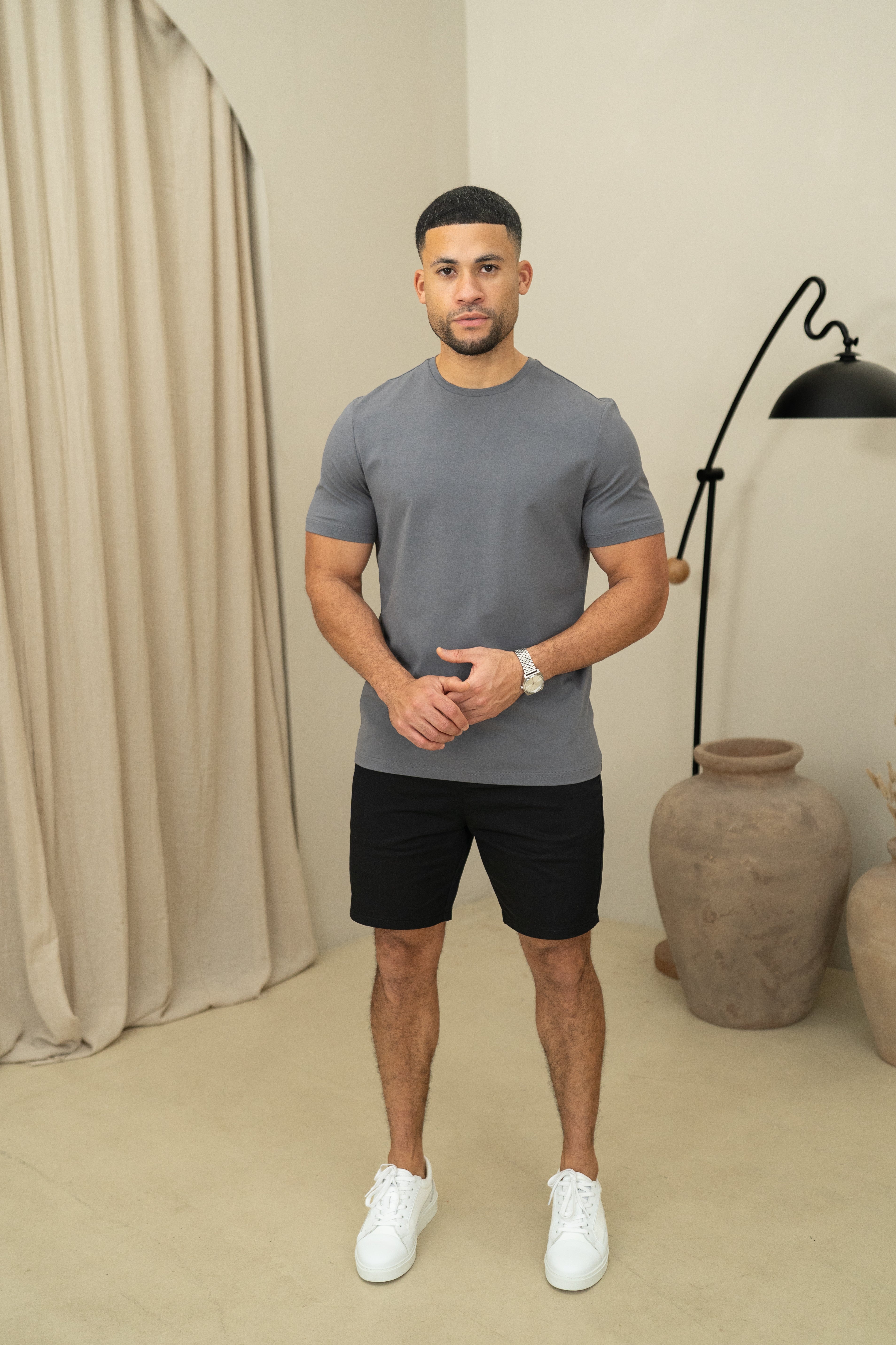 CAPO Every Day Crew Neck Cotton Slate Grey T-Shirt