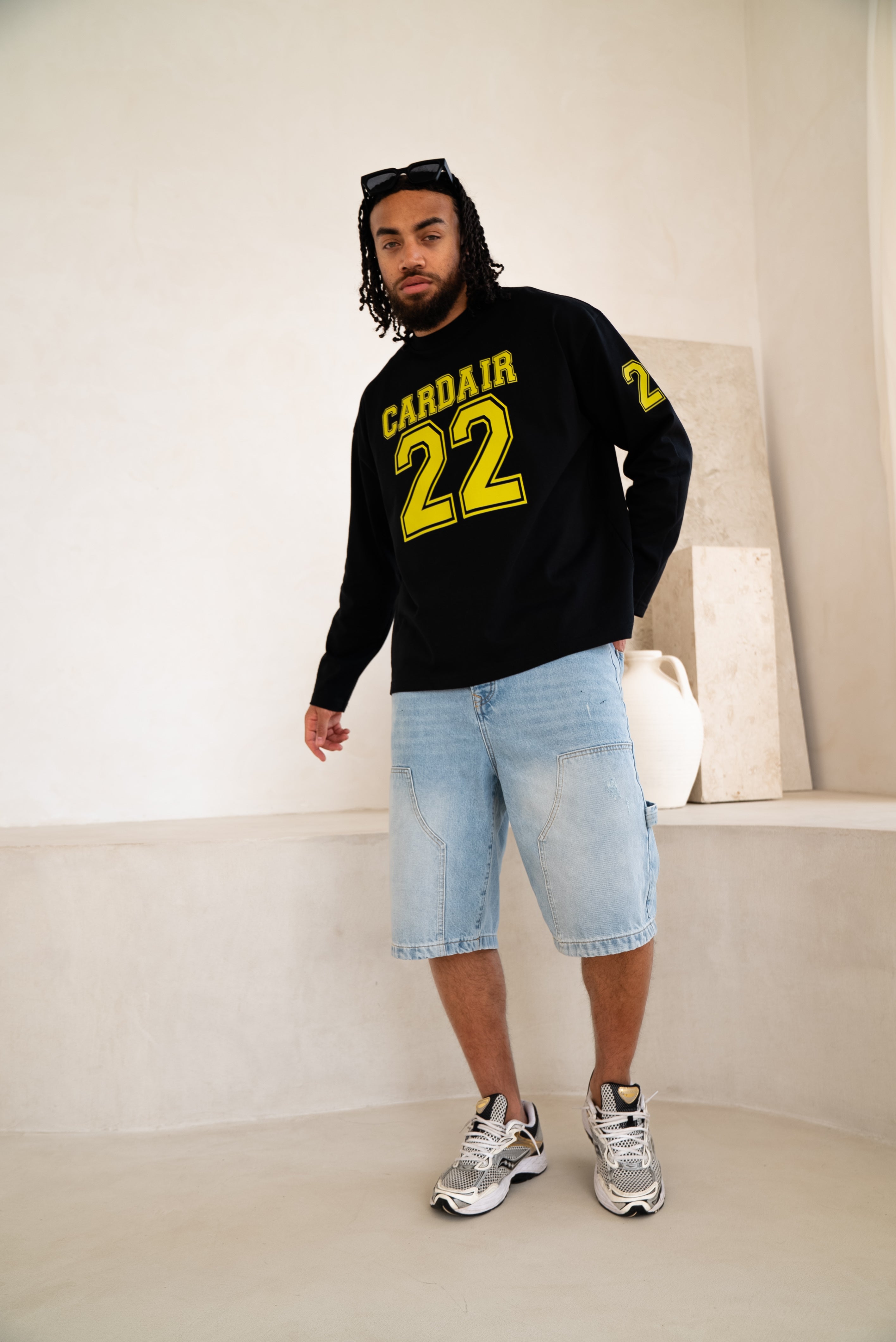 Cardair Varsity Long Sleeve Black T-Shirt