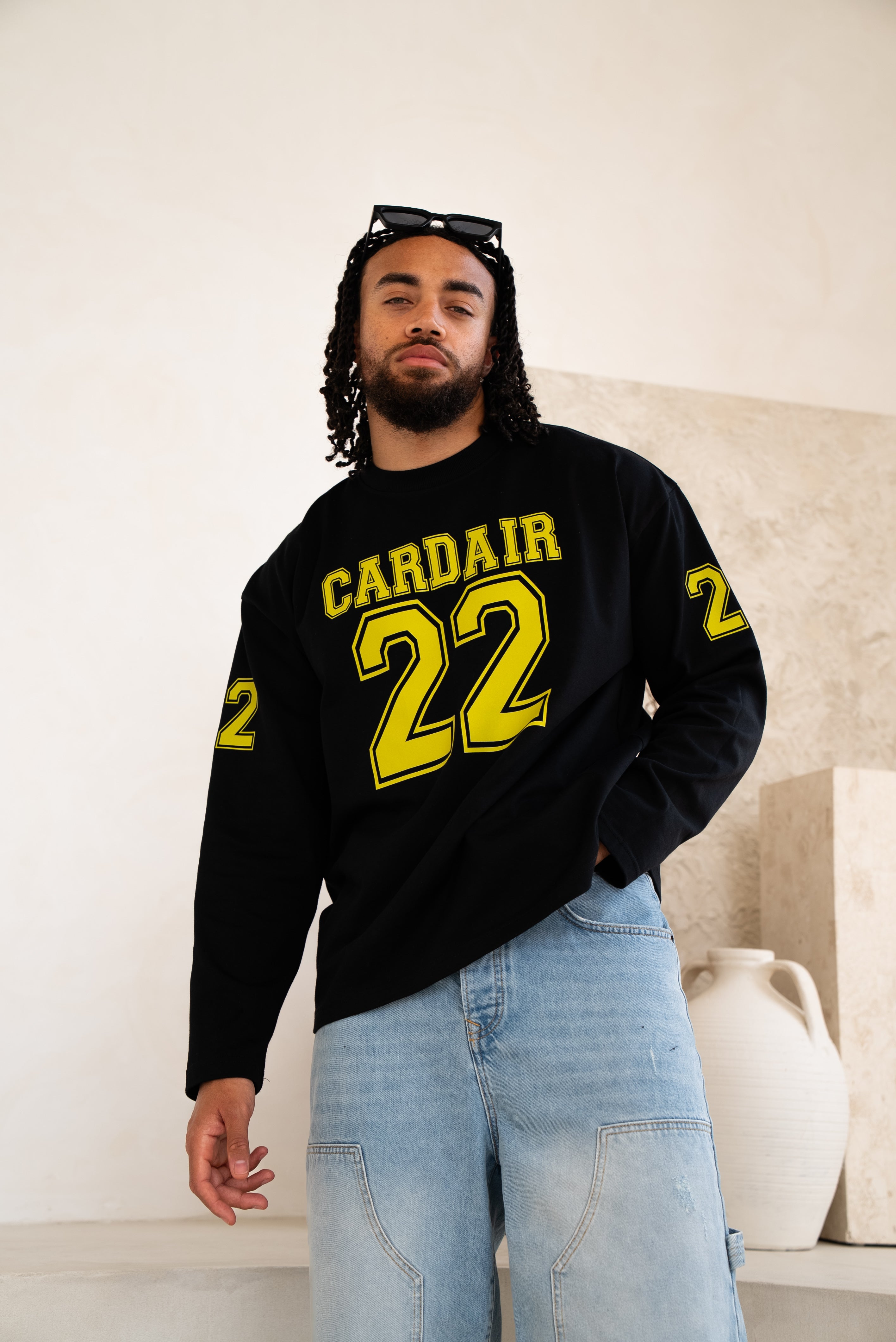 Cardair Varsity Long Sleeve Black T-Shirt