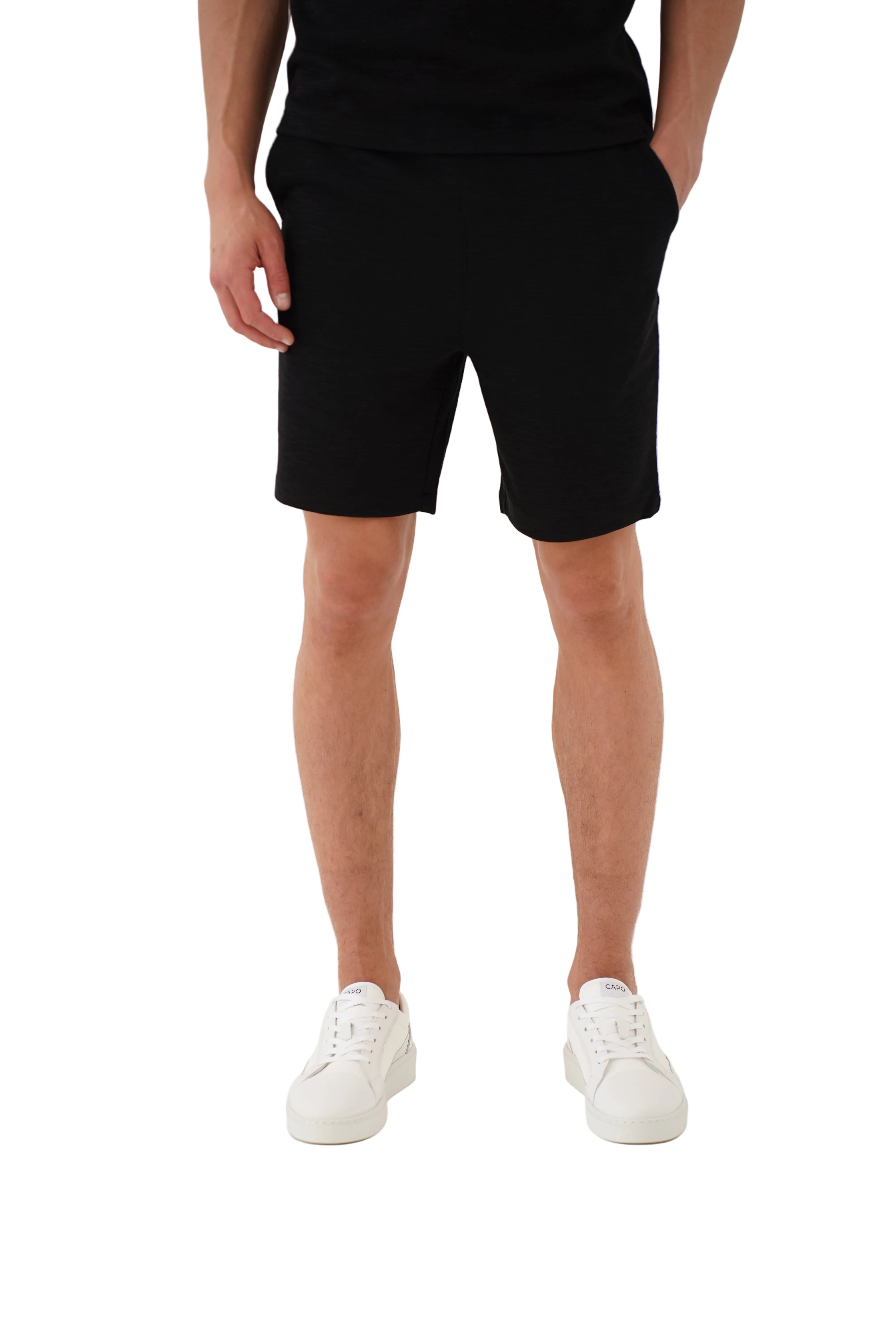 CAPO Jersey Slub Black Shorts