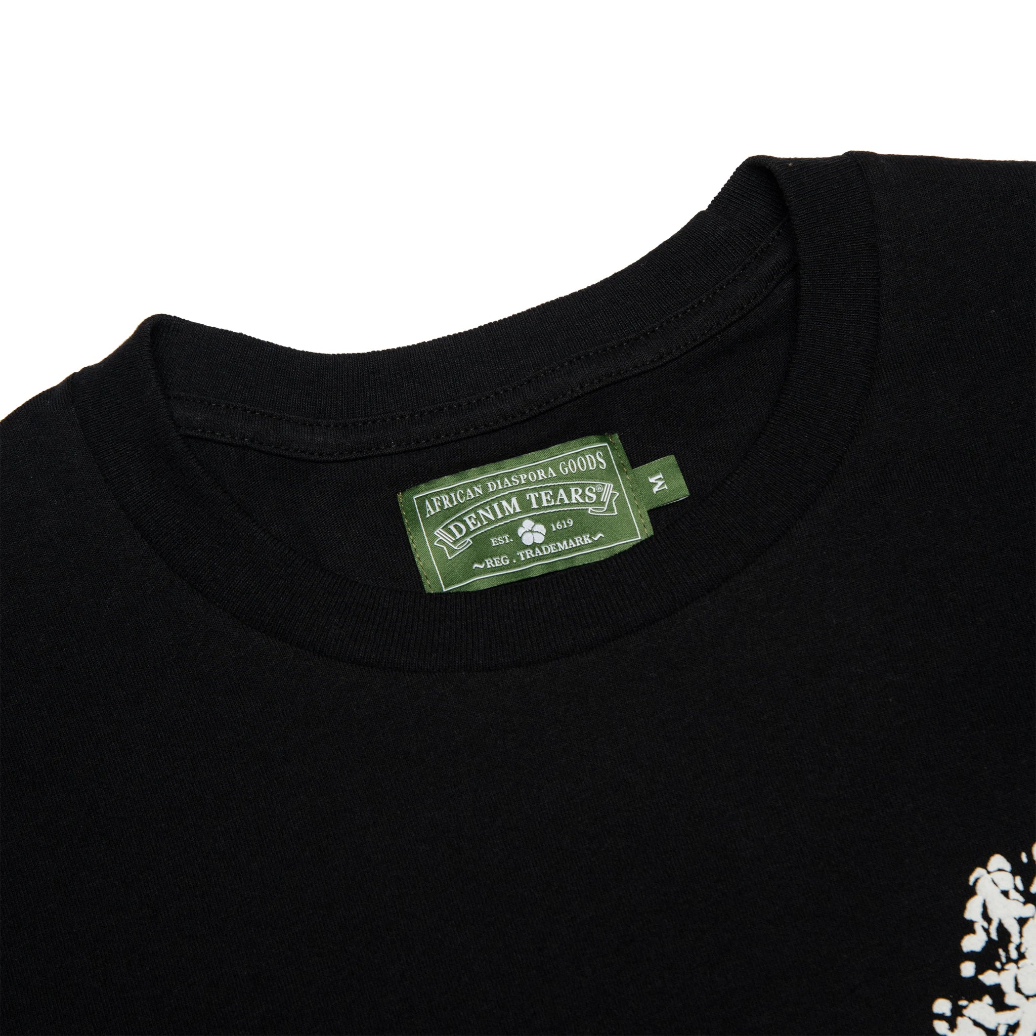 Neck view of Denim Tears Denim University Black T Shirt