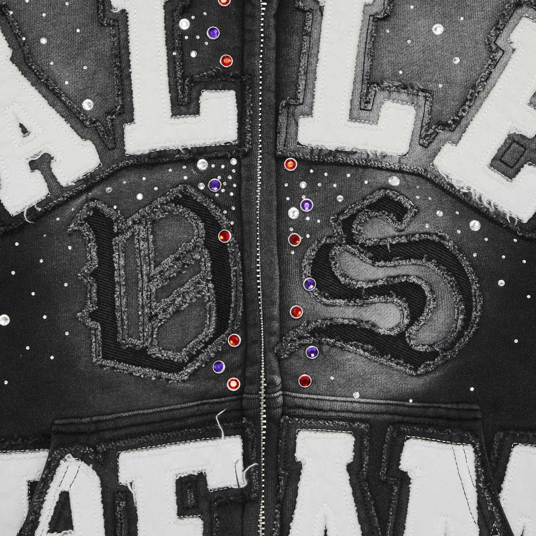 Detail View of Vale Forever Valley Dreams Classico Black Zip-Up Hoodie