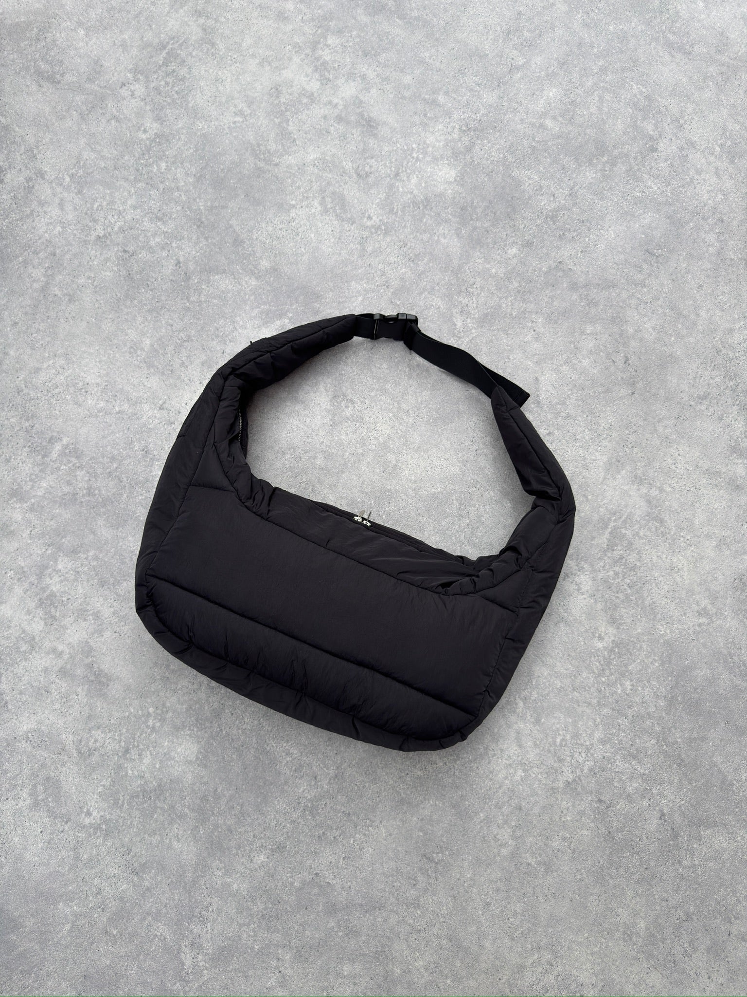Detail view of Kaizen Market Cove Black Cross Body Bag