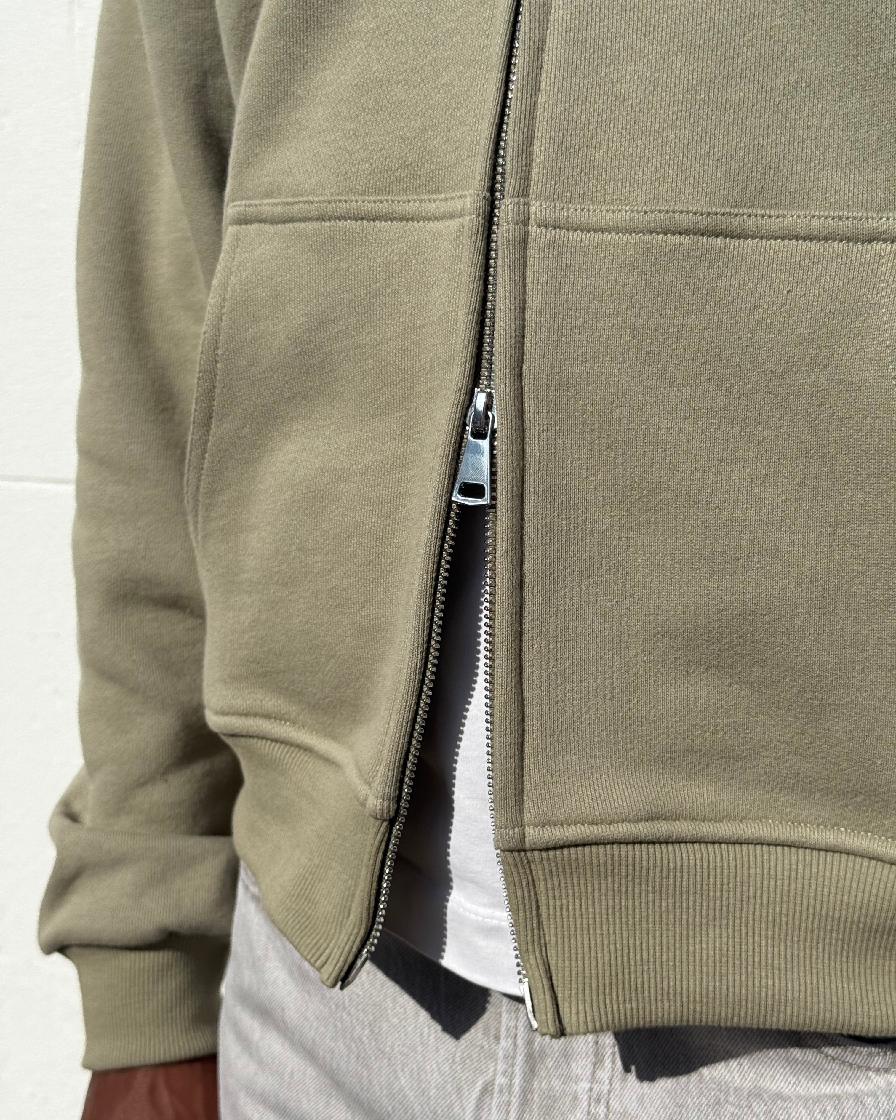 Coszus Embroidered Sage Zip-Up Hoodie