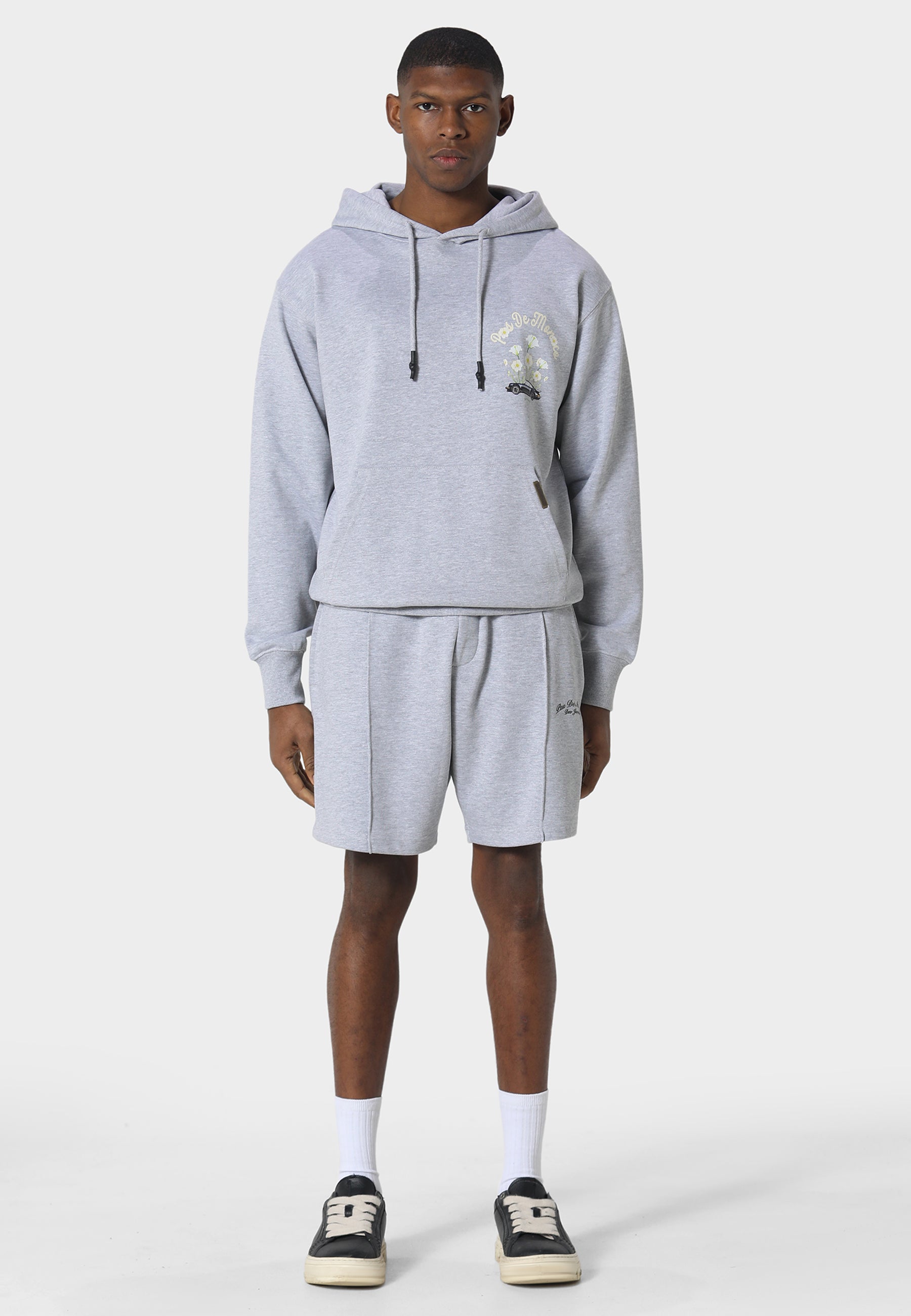 Pas De Monaco Fleur De Route Marl Grey Hoodie