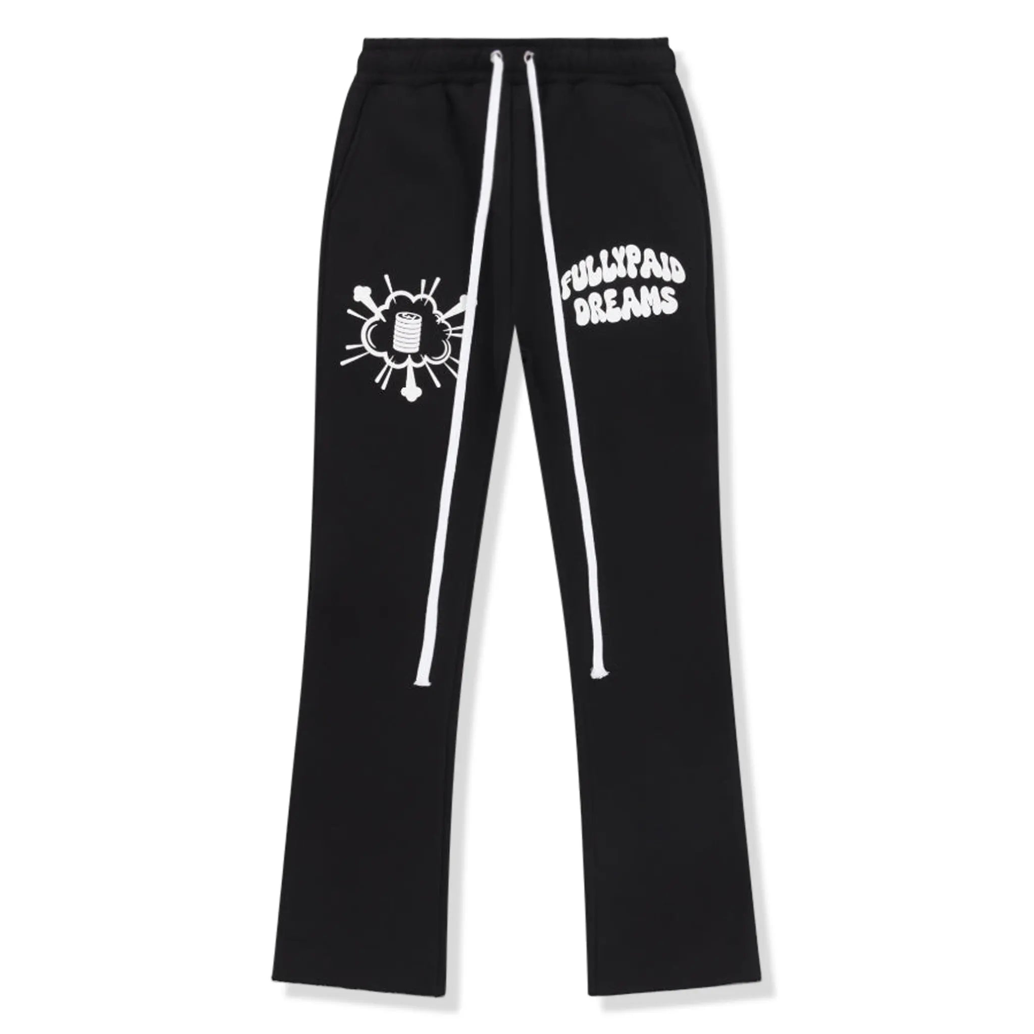 Front view of Fully Paid Dreams Black White Joggers