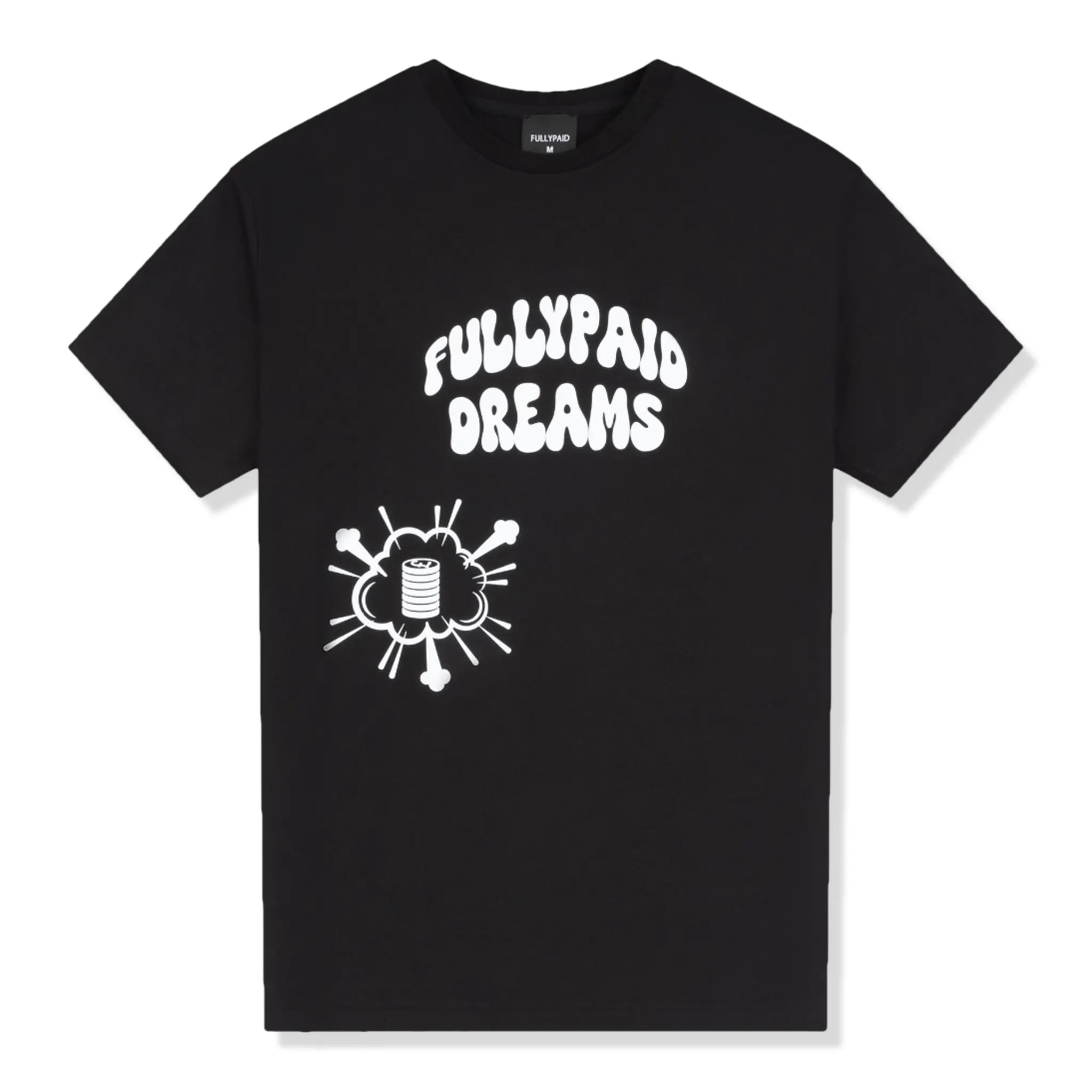 Front view of Fully Paid Dreams Black White Oversized T Shirt