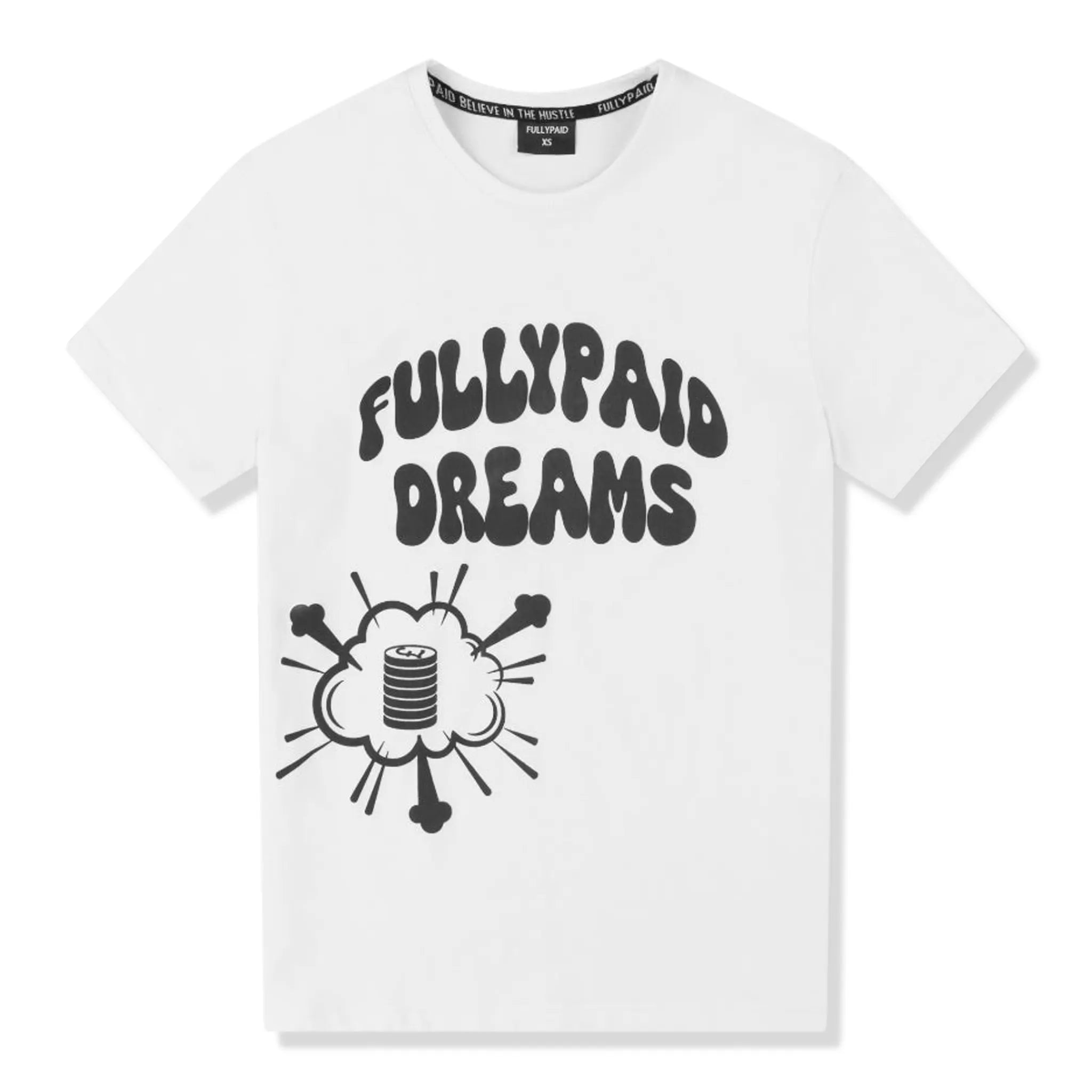 Front view of Fully Paid Dreams Black White Oversized T Shirt