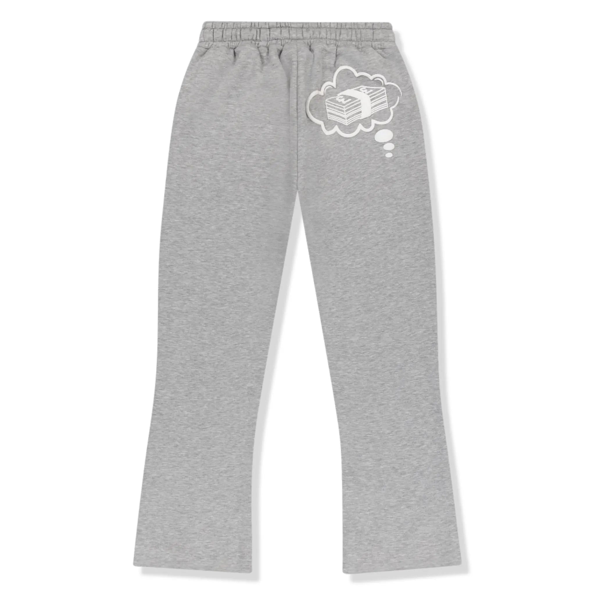 Back view of Fully Paid Dreams Light Grey White Joggers