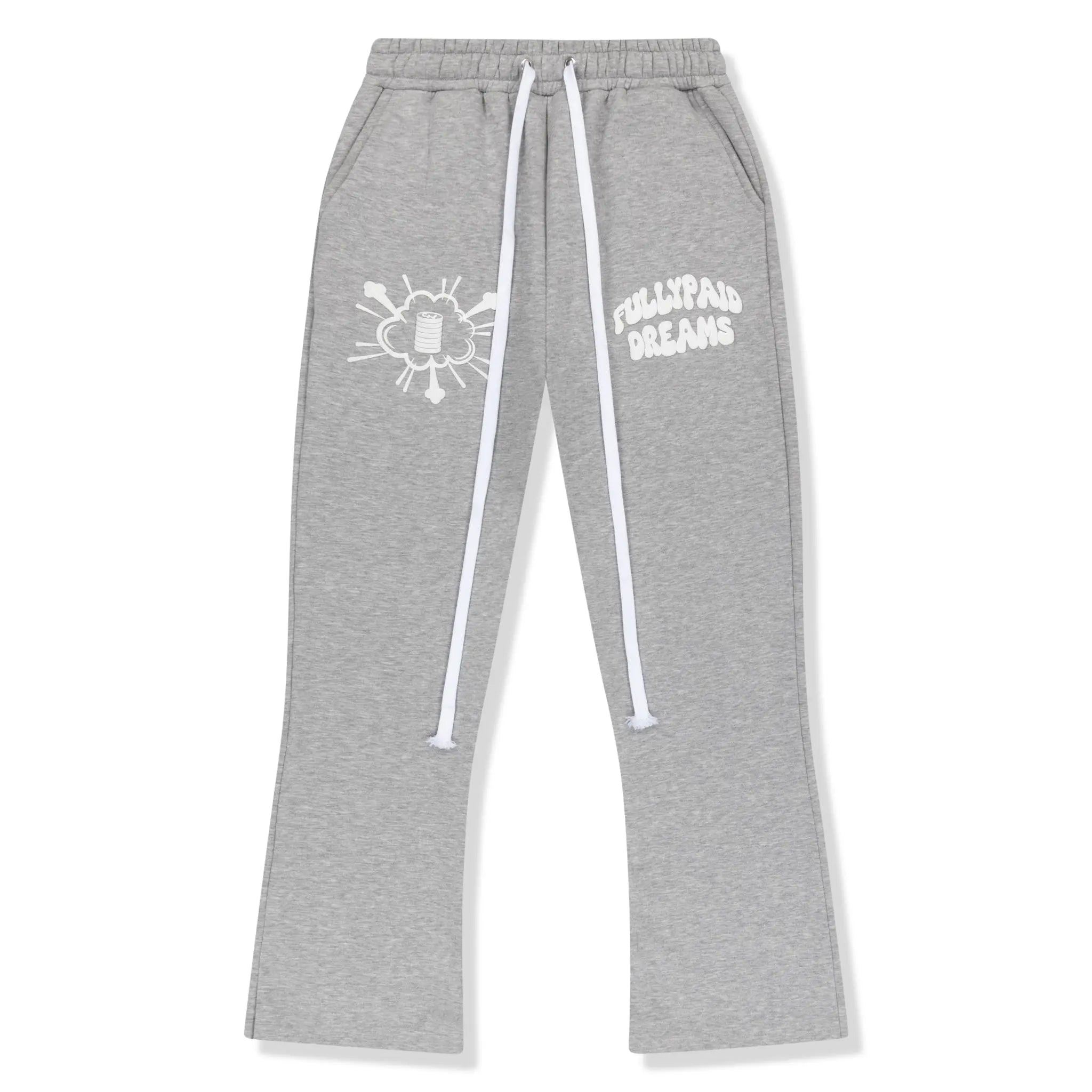 Image of Fully Paid Dreams Light Grey White Joggers