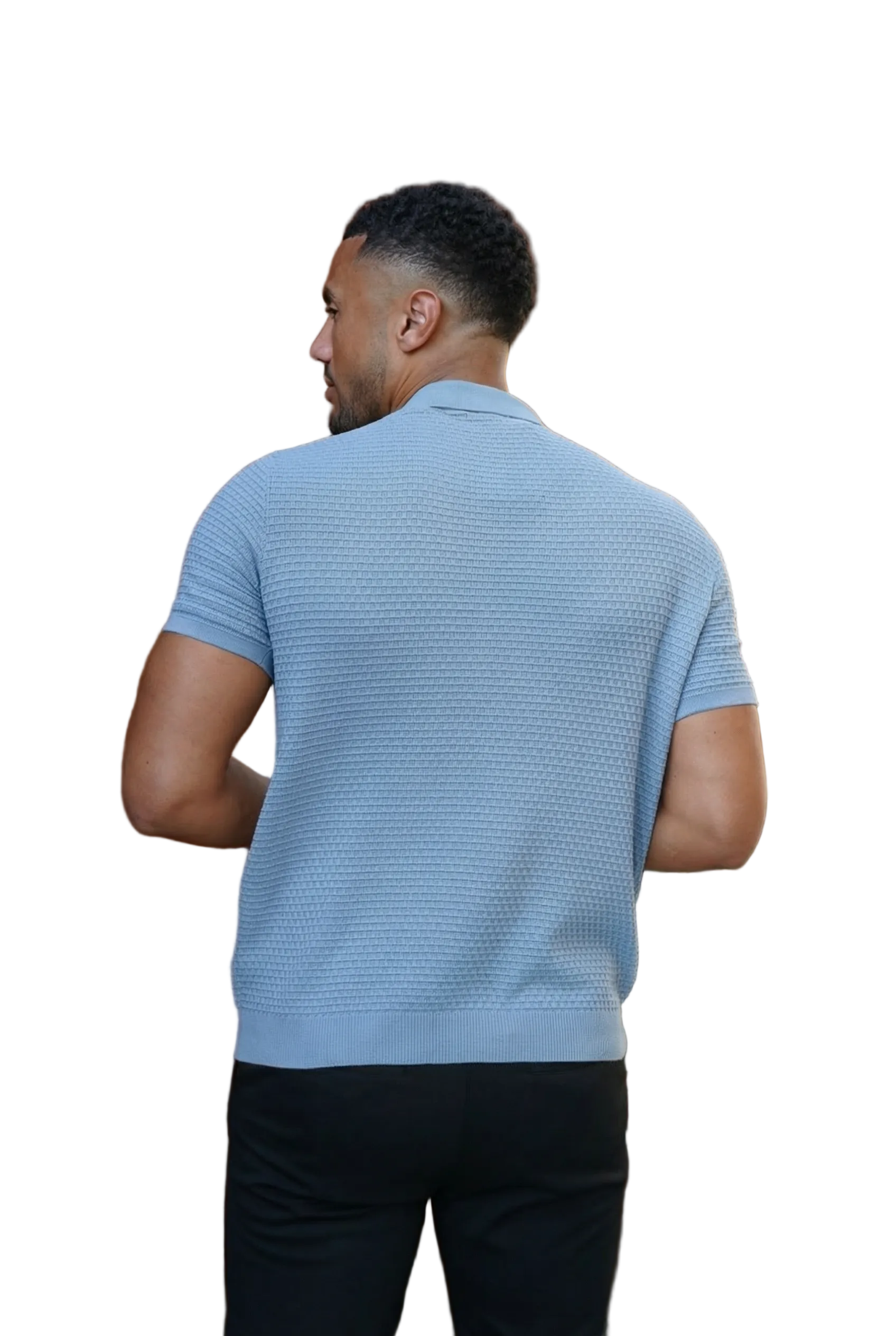 CAPO Micro Square Zip Sky Blue Polo Shirts