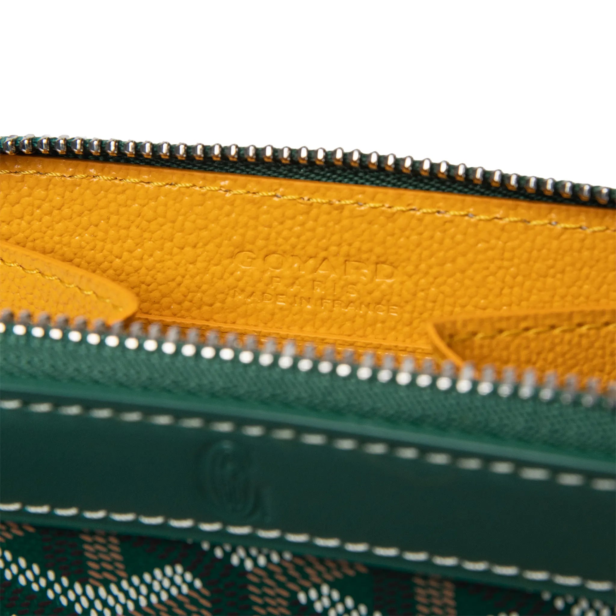 Detail View of Goyard Matignon Green Mini Wallet