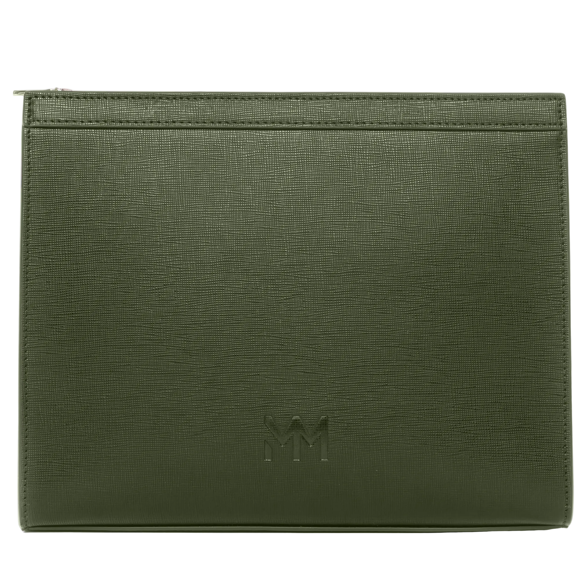 MM London Nardo Saffiano Olive Clutch Bag