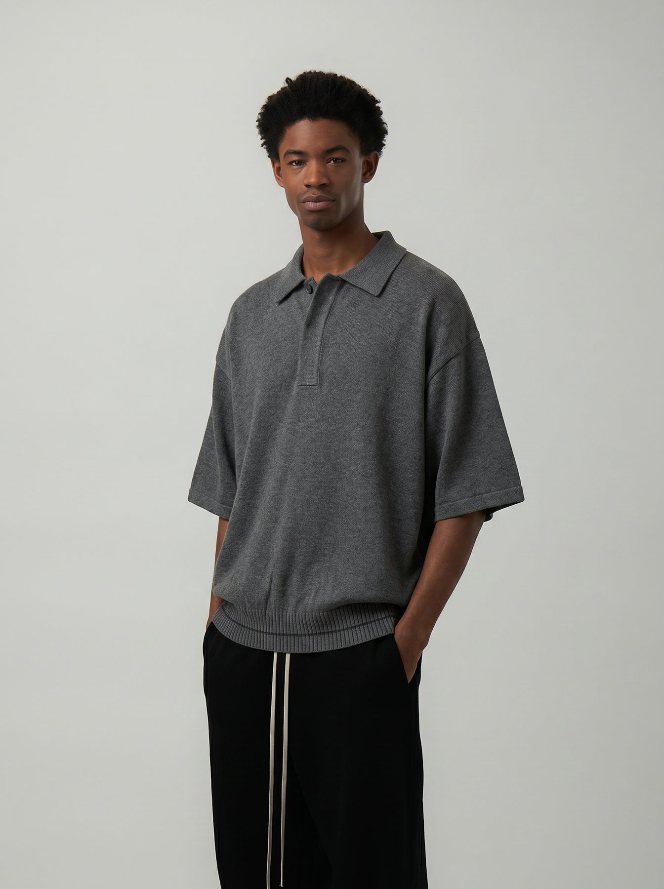 Florence Black Bella Knit Charcoal Polo Shirts