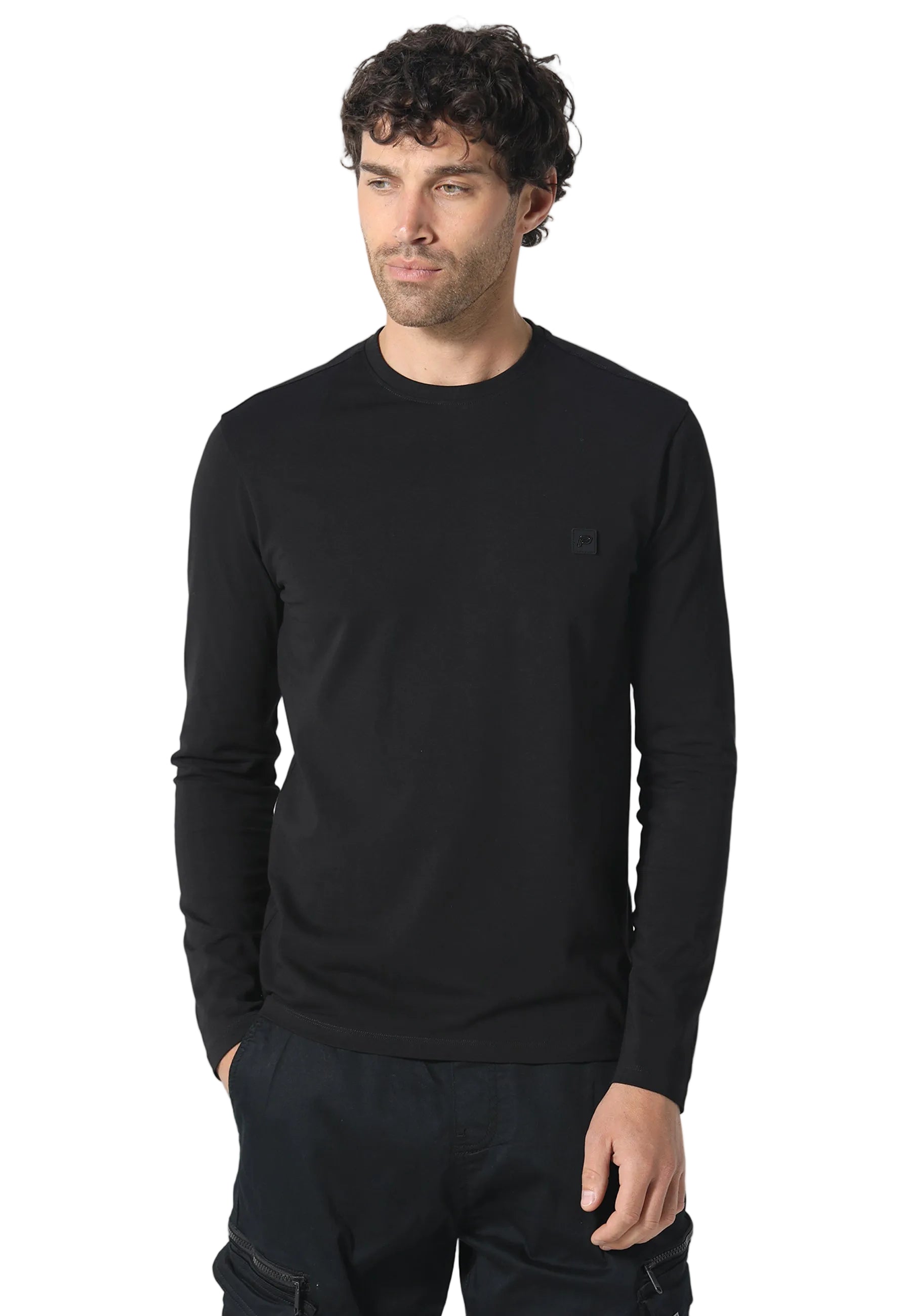 Front View of 883 Police Highgate L/S Black T-Shirt