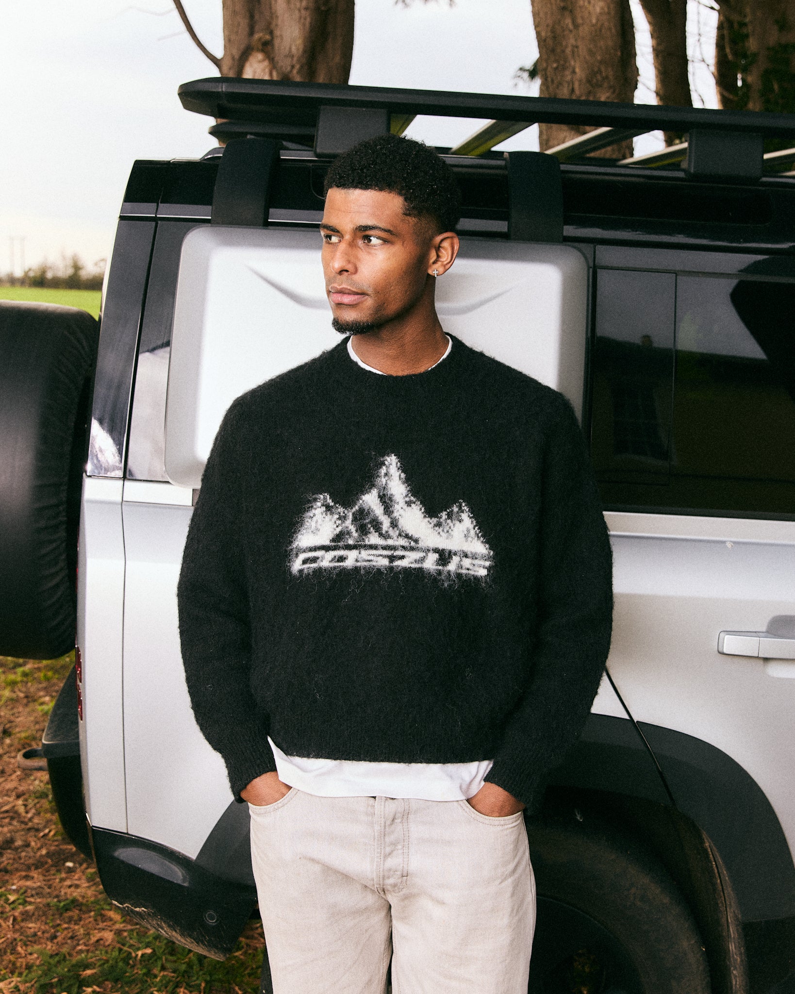 Coszus Alpine Mohair Knit Black Sweatshirt